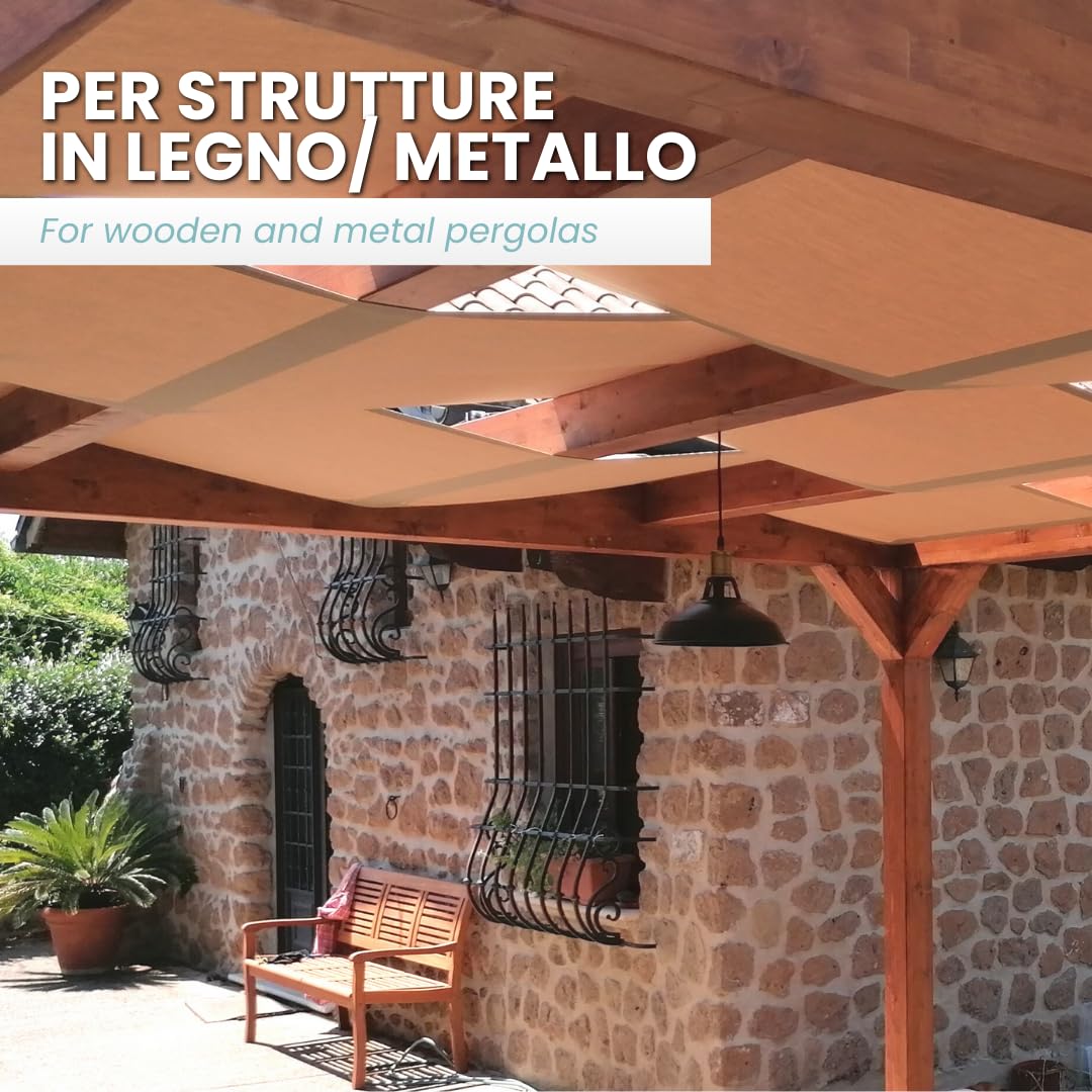 TENDAGGIMANIA Bandas de PVC de 650 gr/m2 para Cobertura de Estructura, Pergola - Medida 75 cm x 600 cm - Color Blanco