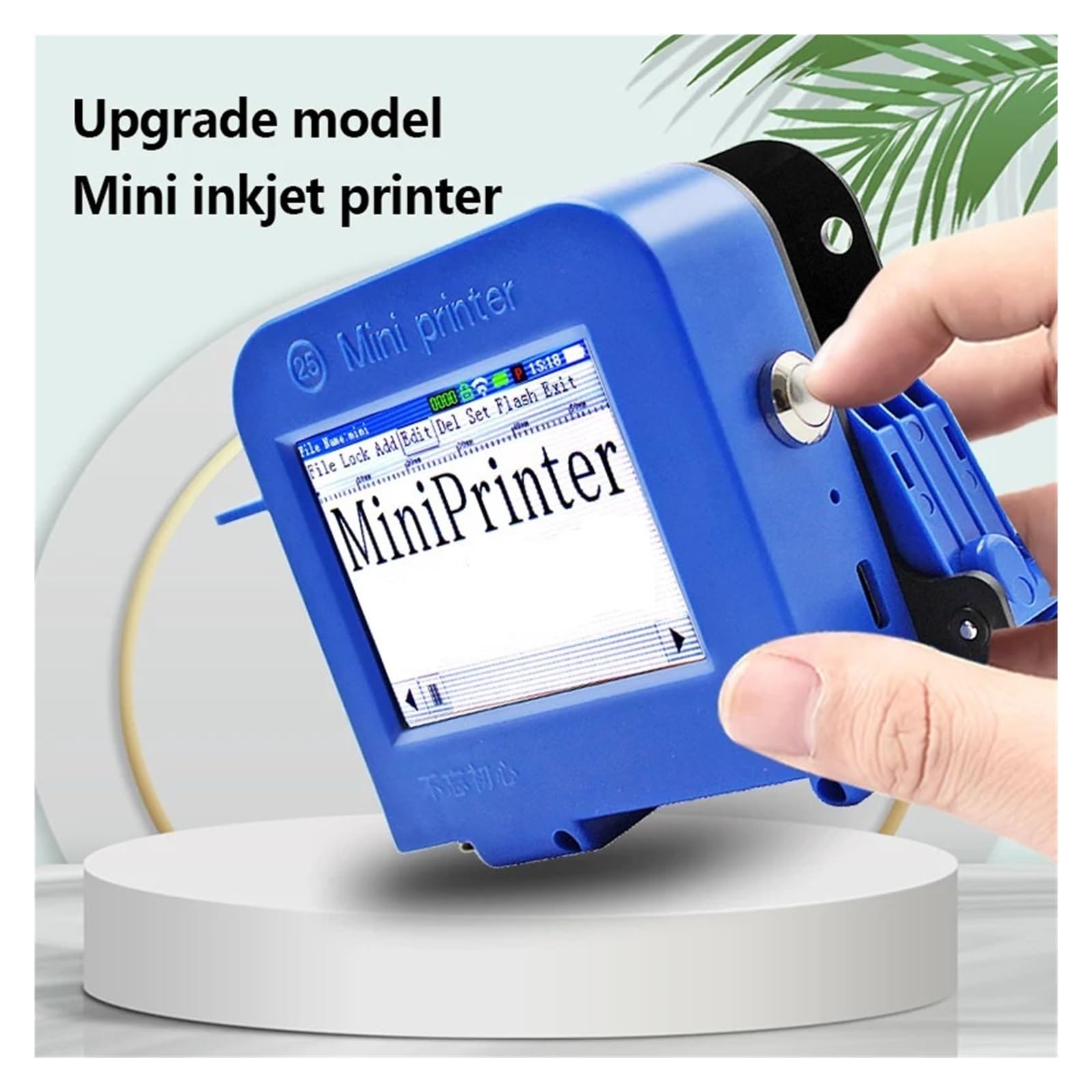 25,4 mm przenośna drukarka atramentowa do etykiet, duże znaki, miniaturowa ręczna drukarka kodów, data produkcji, nadruk logo, trwały tusz Szeroki materiał do druku(Printer-Black Ink)
