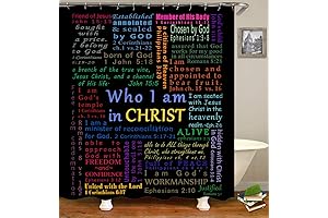 Inspirational Shower Curtain: Bible Verse Scripture Shower Curtain