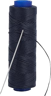 Waxed Thread, Strong Thread for Leather, Upholstery, Shoe, Bag, incl. Needle (Colour