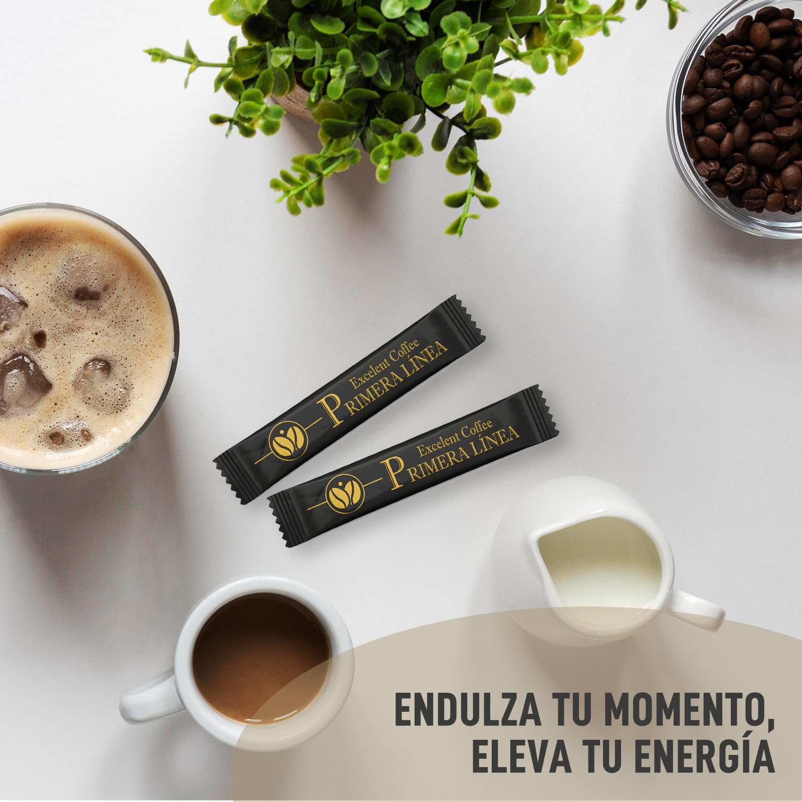 AZÚCAR PRIMERA LINEA Individual | Caja de 1000 Bolsitas de 7g | Sobres de Azúcar Blanco Monodosis | Perfectos para 1 taza de café en el hogar, la cafetería o la oficina.