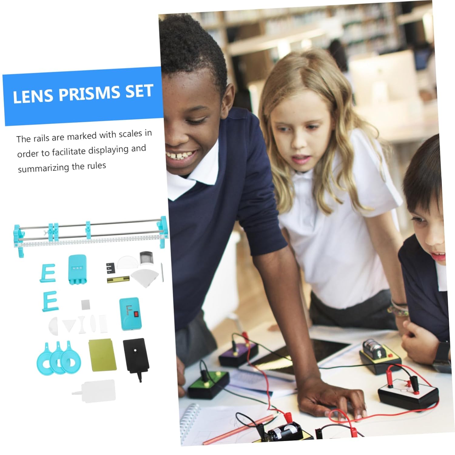 ABOOFAN Optical Bench Equipment for Educational Experiments Light Source and Scaled Rail for Imaging Convex and Concave Lenses Teaching Kit for Physics Classrooms
