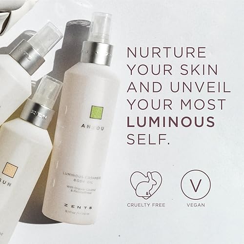 Miniatura 7 de Zents Aceite corporal de cachemira luminoso, suaviza e hidrata la piel con vitamina E y aceite de coco orgánico, 8 fl oz  8.1 fl oz (mineral)