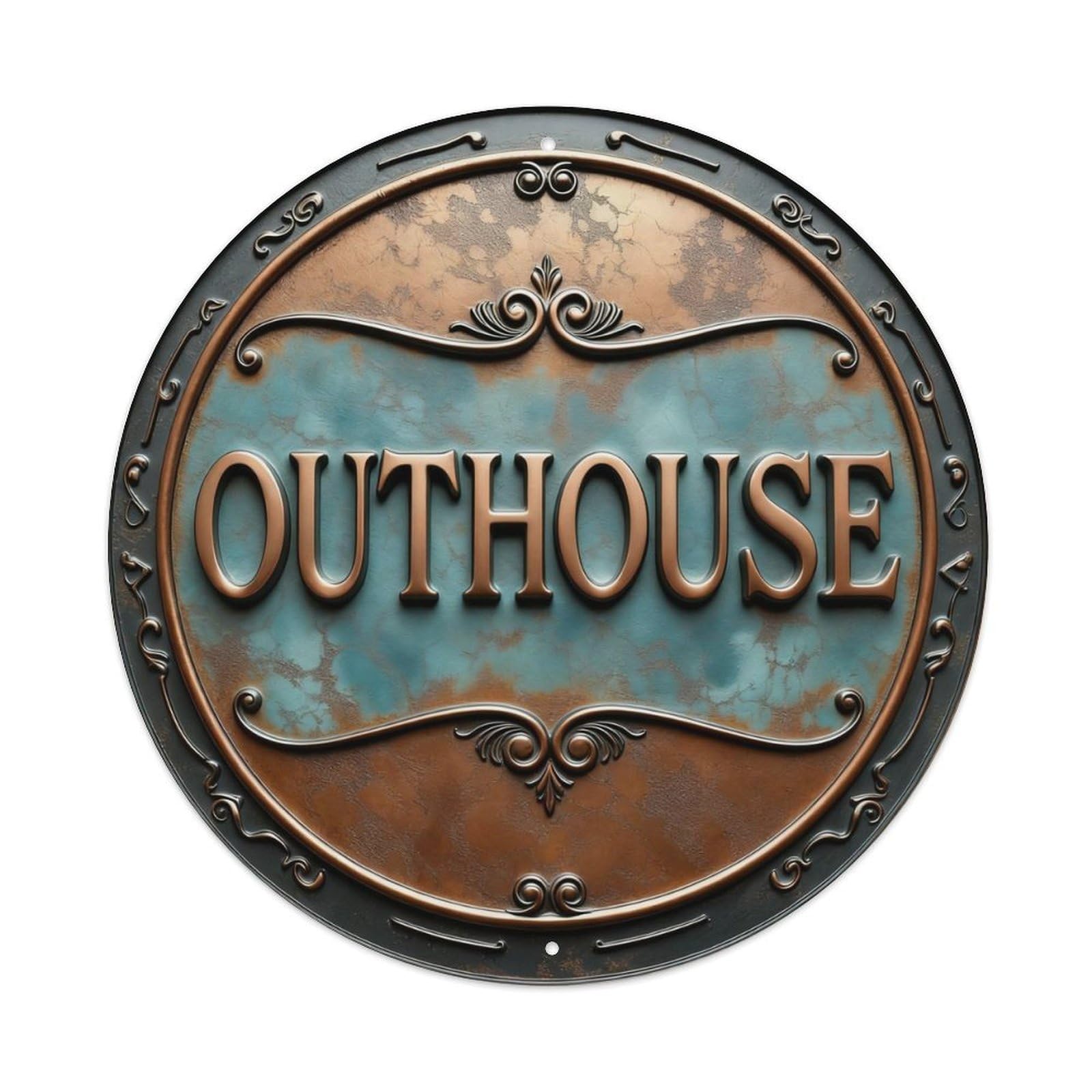 Zlatcbu Vintage Outhouse Metal Sign Metal Tin Sign Retro Wall Art Poster, Decor For Home Living Room Bar Cafe Garage, 8X8 Inch