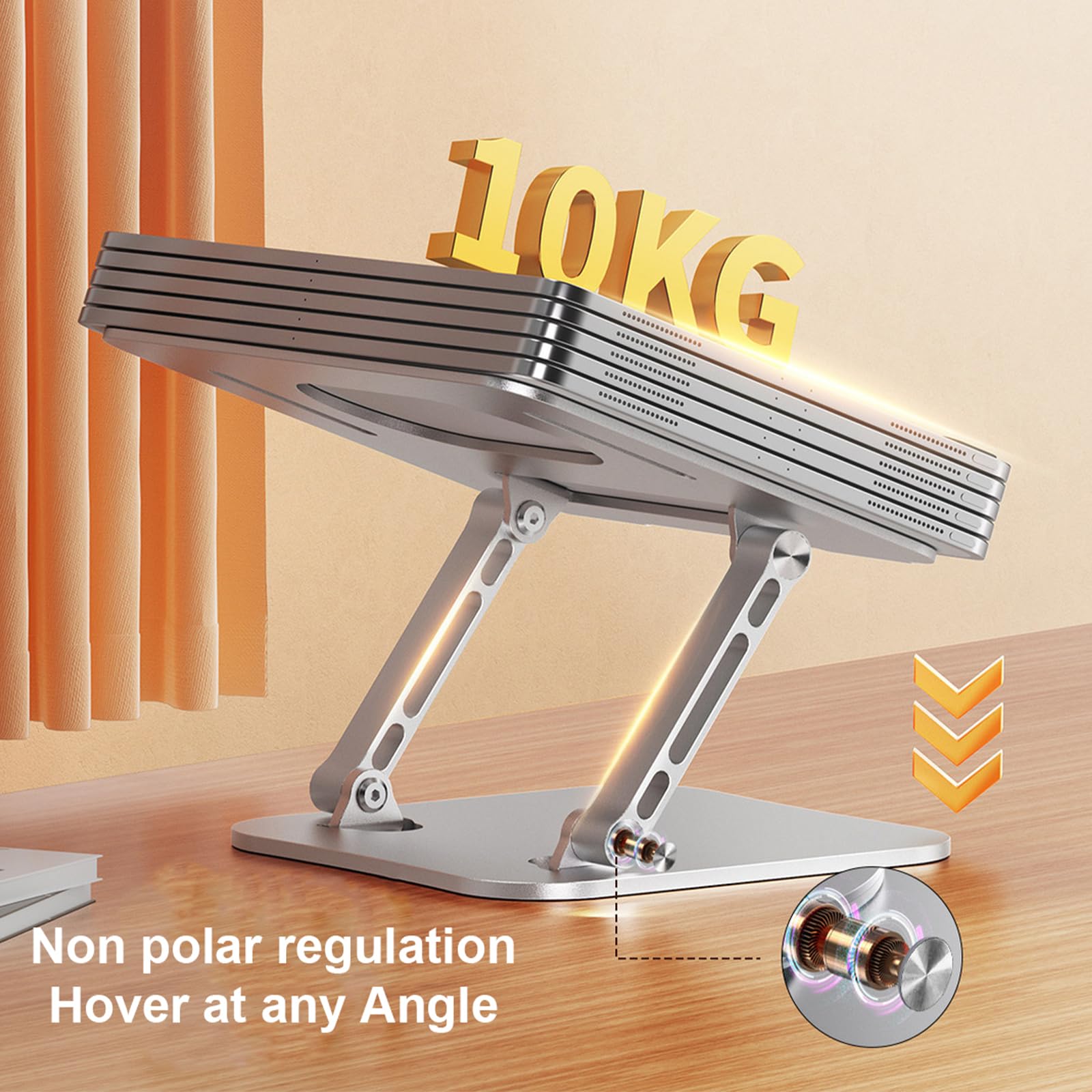 Soporte de escritorio para laptop con disipación de calor, soporte de refrigeración ajustable para portátiles de hasta 17 pulgadas, soporte ergonómico para portátil para uso doméstico y de oficina