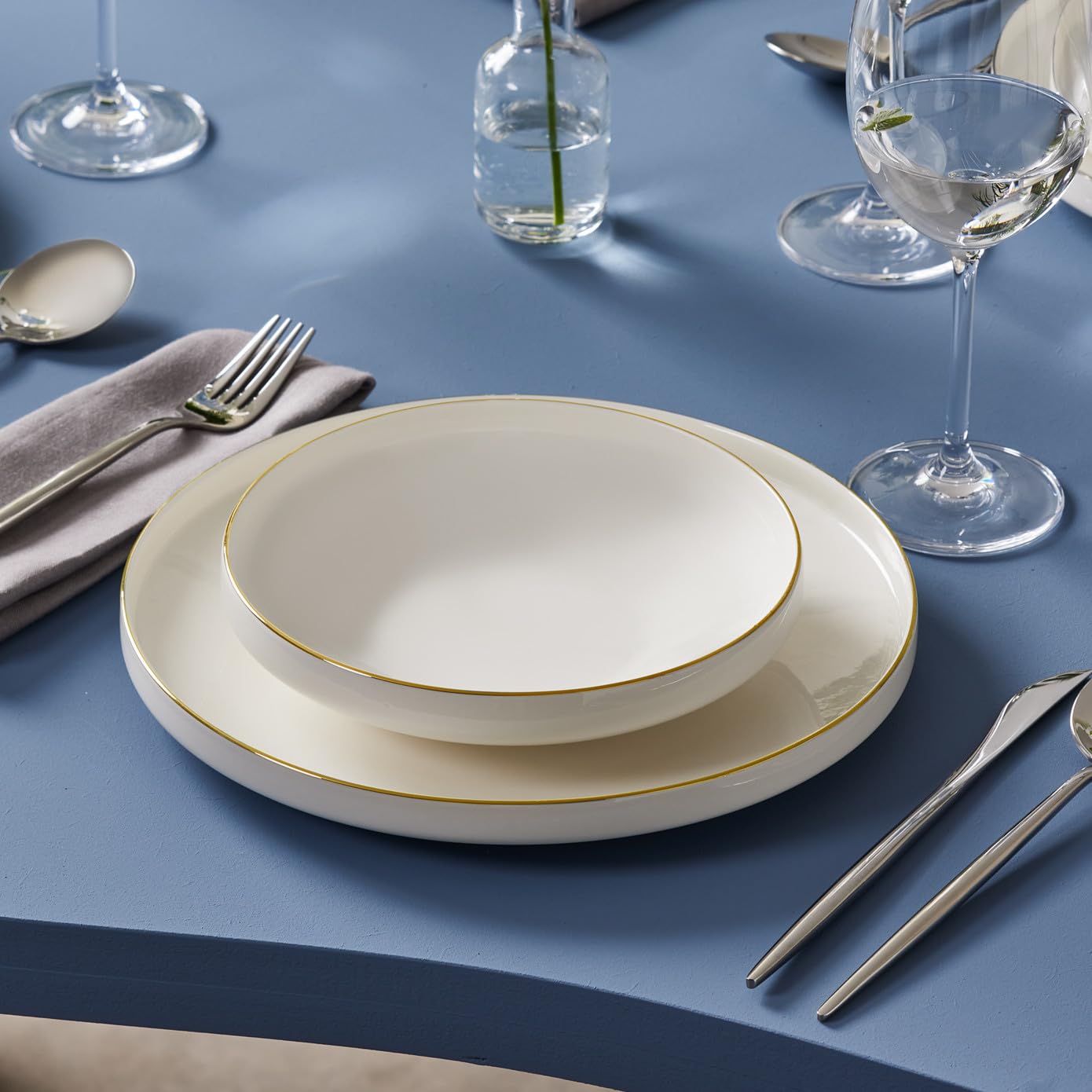 Karaca Streamline New Saturn Gold Service de Table 24 Pièces, 6 Personnes
