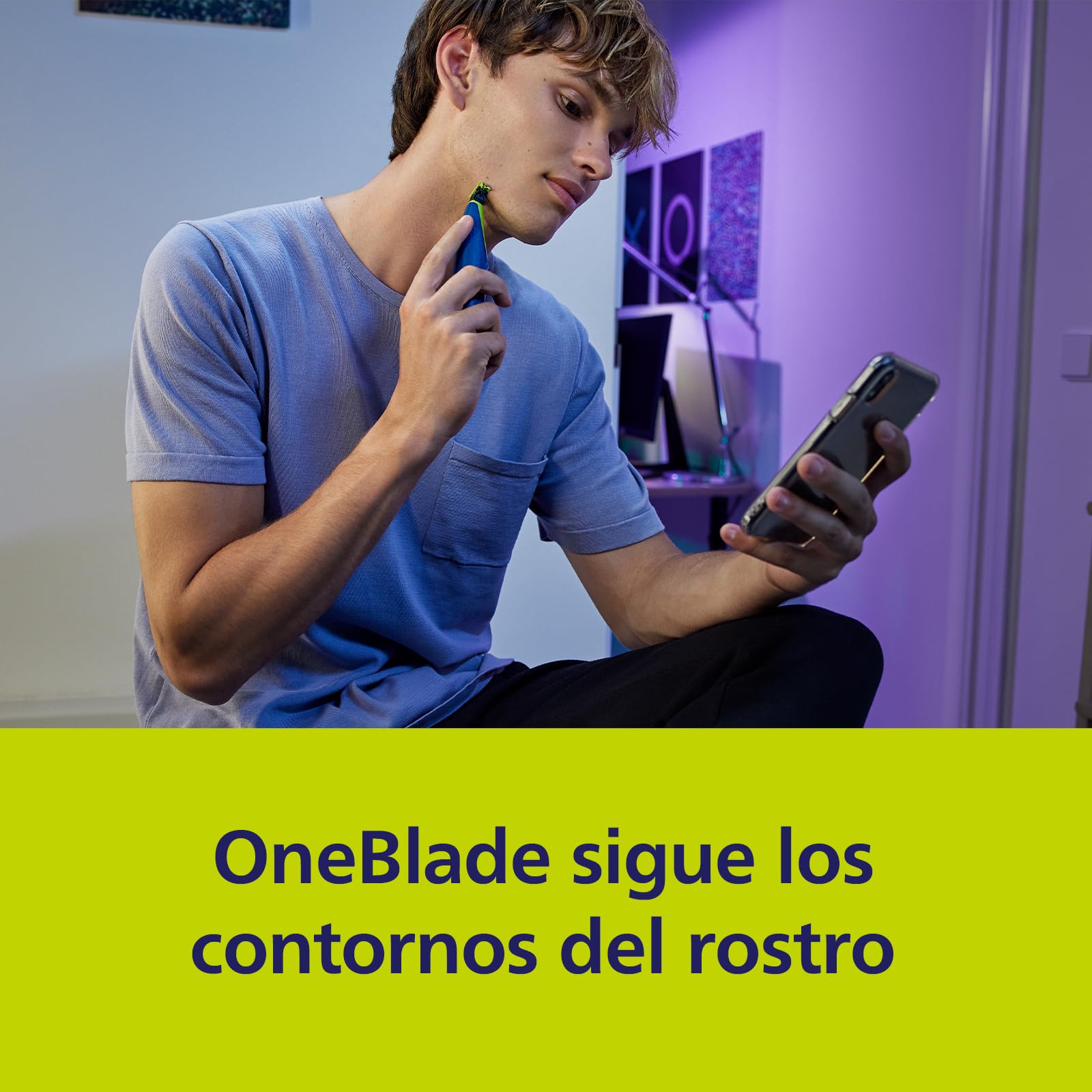 Philips OneBlade First Shave cuchillas, compatibles con todos los mangos OneBlade y OneBlade Pro, para piel facial muy sensible, 2 unidades (modelo QP225/50)