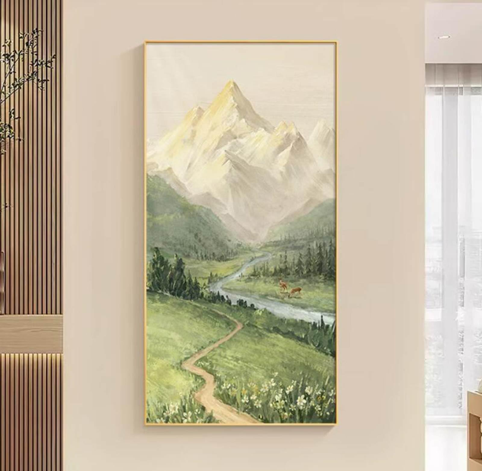 Peinture à l'huile peinte à la main paysage de prairie grand format toile salon