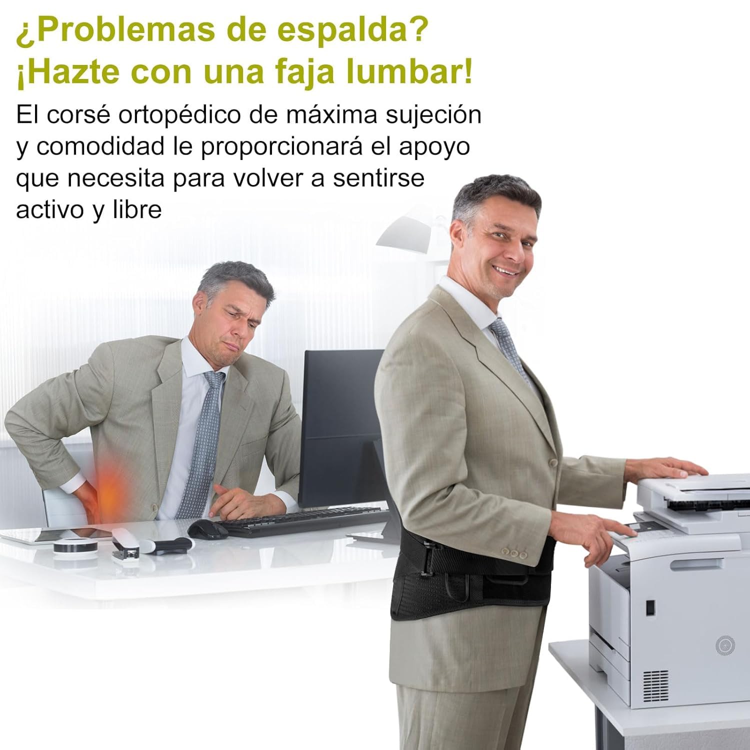 HONGJING Cinturón de apoyo trasero con calor para el dolor lumbar, espalda recargable Bace para hernia de disco, ciática, funciona para hombres o mujeres (XL)