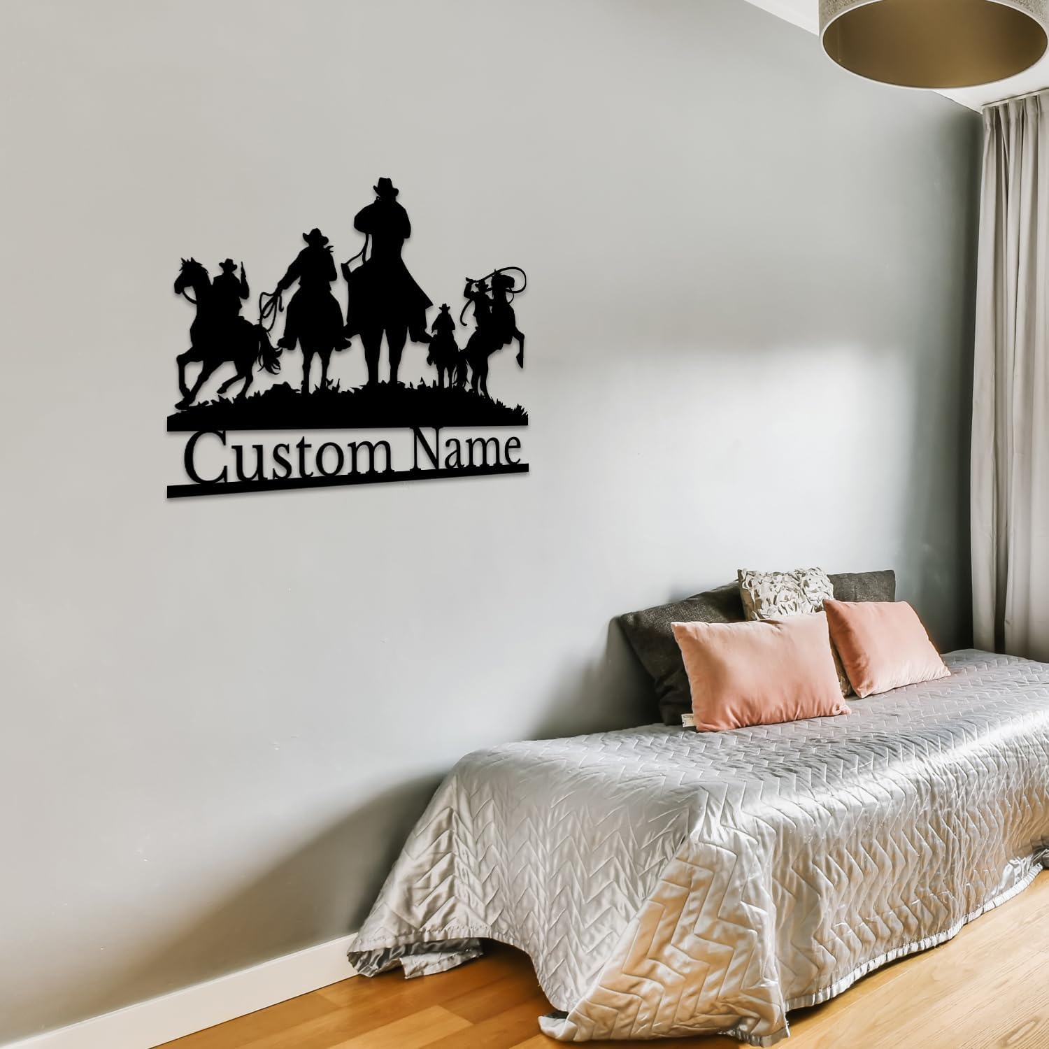 Handmade Cowboy Metal Wall Art - Personalized Ranch & Western Decor with Custom Names for Couples or Individuals(Style-11)