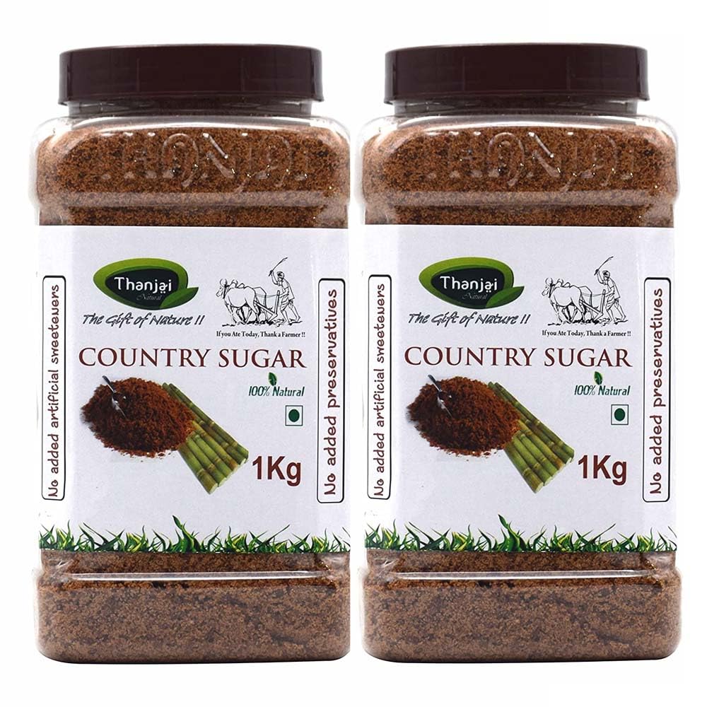 Thanjai Natural 2kg Jar Sugarcane Jaggery Powder / Country Brown Sugar / Naatu Sakkarai - Organically Processed 100% Natural (2kg Jar) (B091N6PCHK) Amazon Price History, Amazon Price Tracker