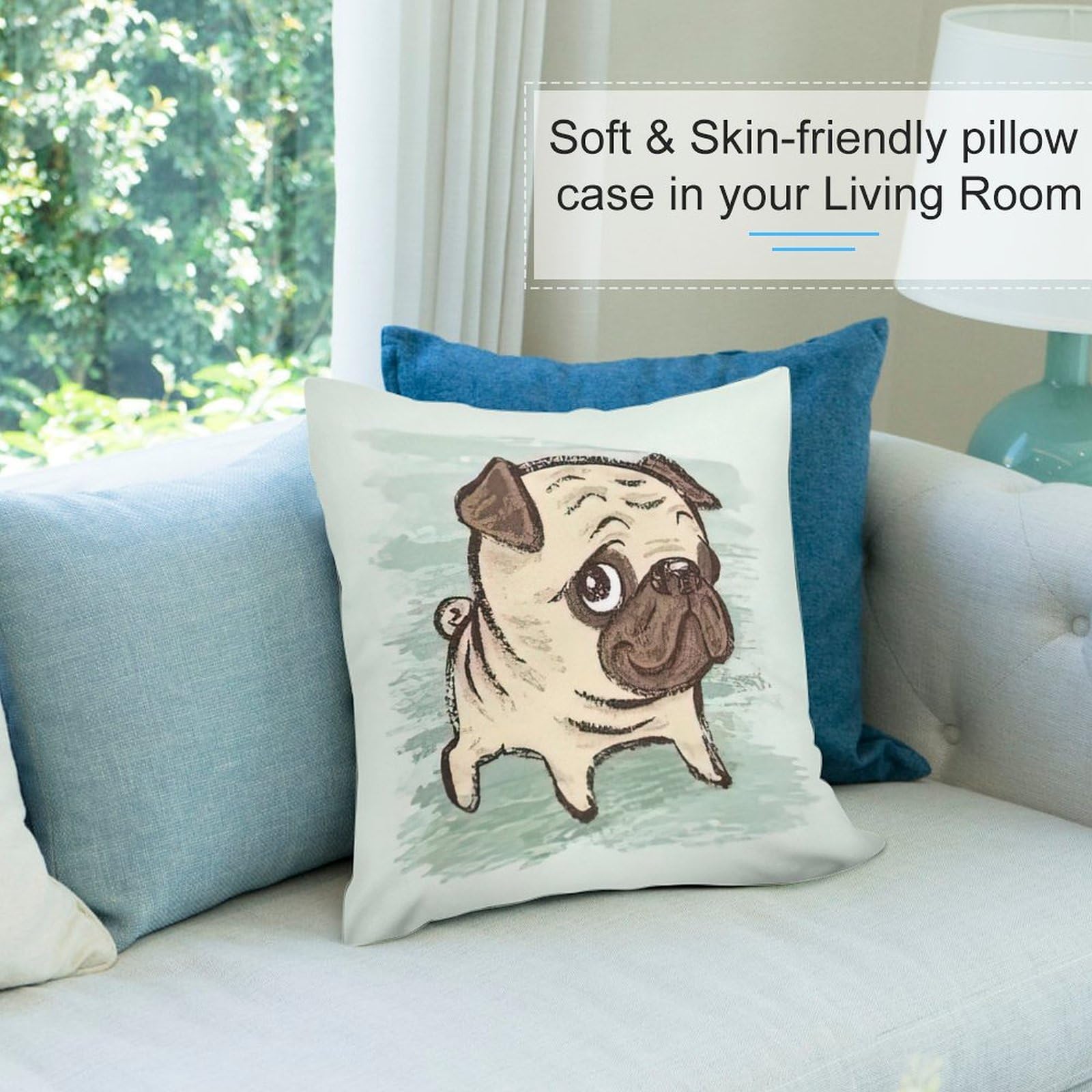 Amazon.co.jp: パグ 犬 Pug 犬 枕カバー 装飾枕カバー 抱き枕カバー