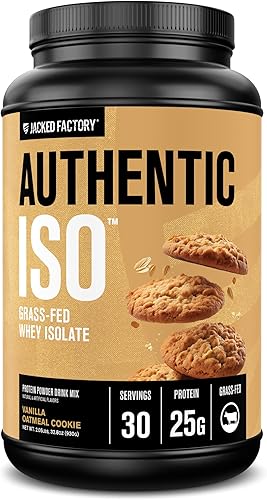 Miniatura 9 de Jacked Factory Auténtico polvo aislado de proteína de suero alimentado con pasto ISO  Bajo en carbohidratos, proteína de construcción muscular sin