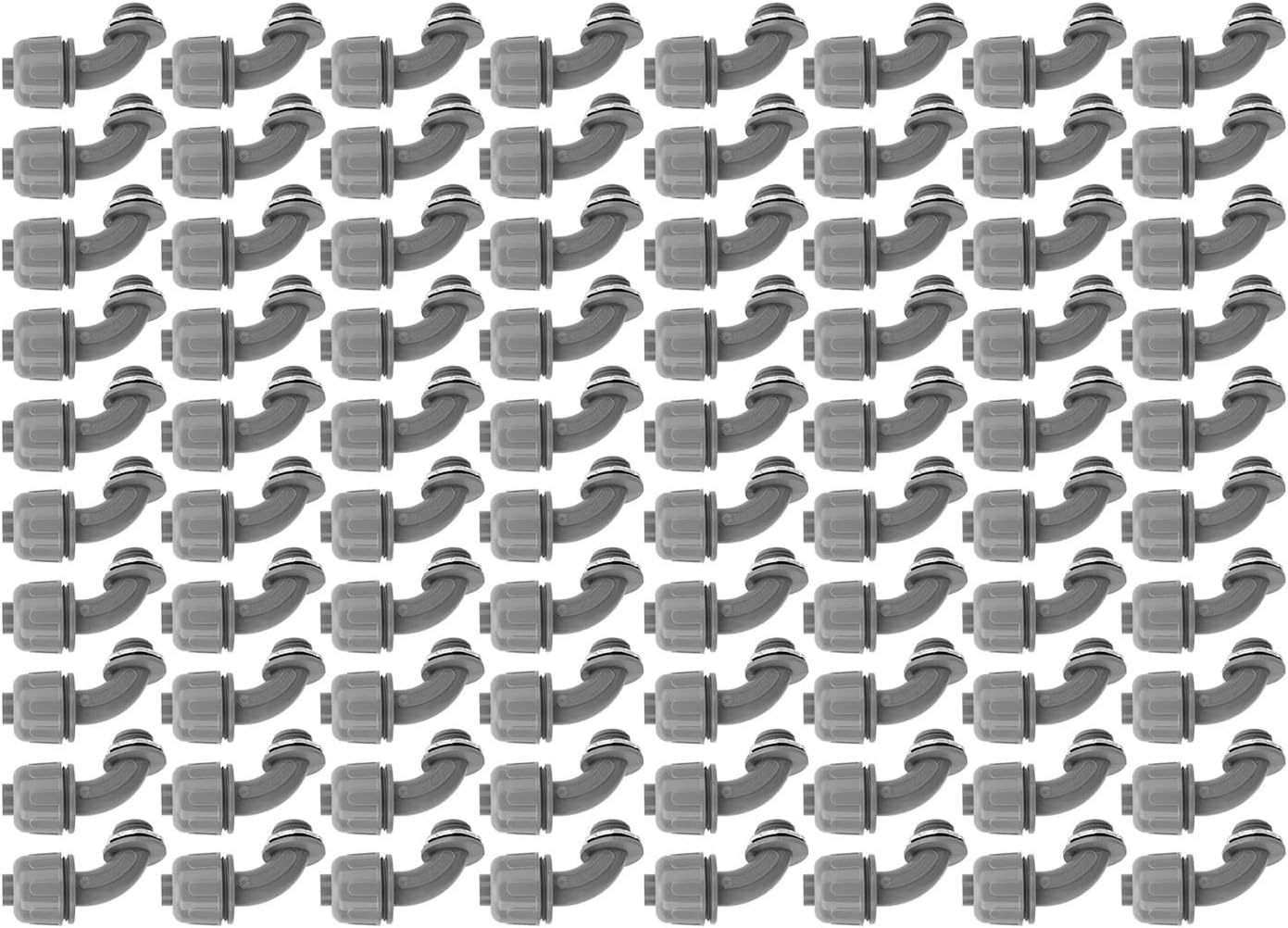 90 Degree PVC Liquid Tight Connector, Excellent Material, Easy Installation, Compact & Portable, Suitable for HVAC Equipment, Motors, Outdoor Lighting