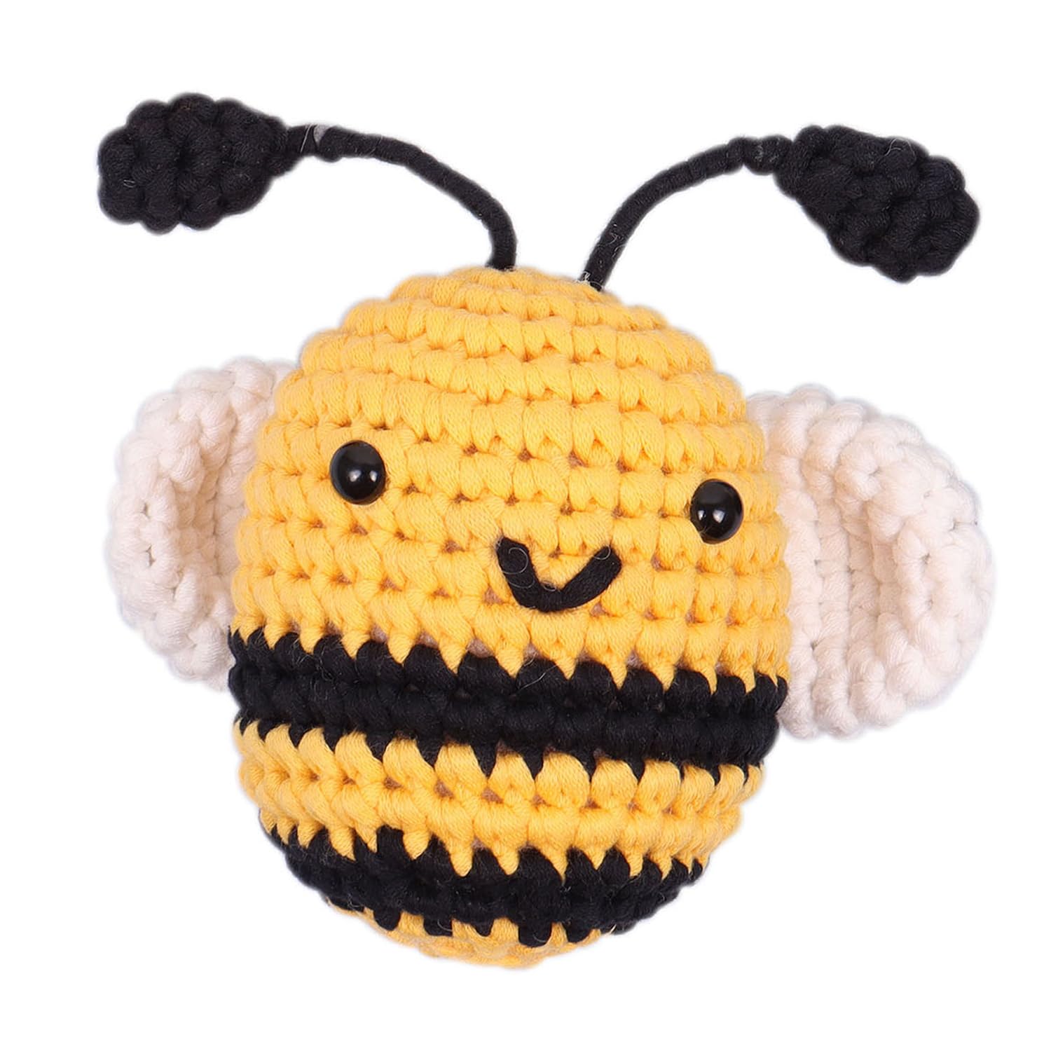 Trimits Amigurumi Crochet Bee Kit for Beginners - with Yarn, Crochet Hook, Stitch Markers, Needle, Eyes, Filling, Magic Ring, Test Swatch and Instructions - An ideal starter kit for amigurumi crochet.