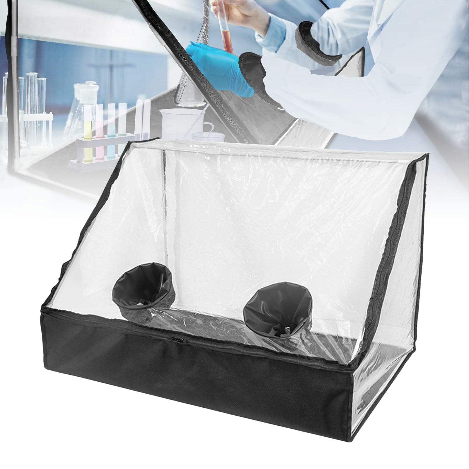Still Air Box, Foldable Transparent Mushroom Grow Box Laminar Flow Hood Fume Hood with Window for Spores Horticulture Supplies