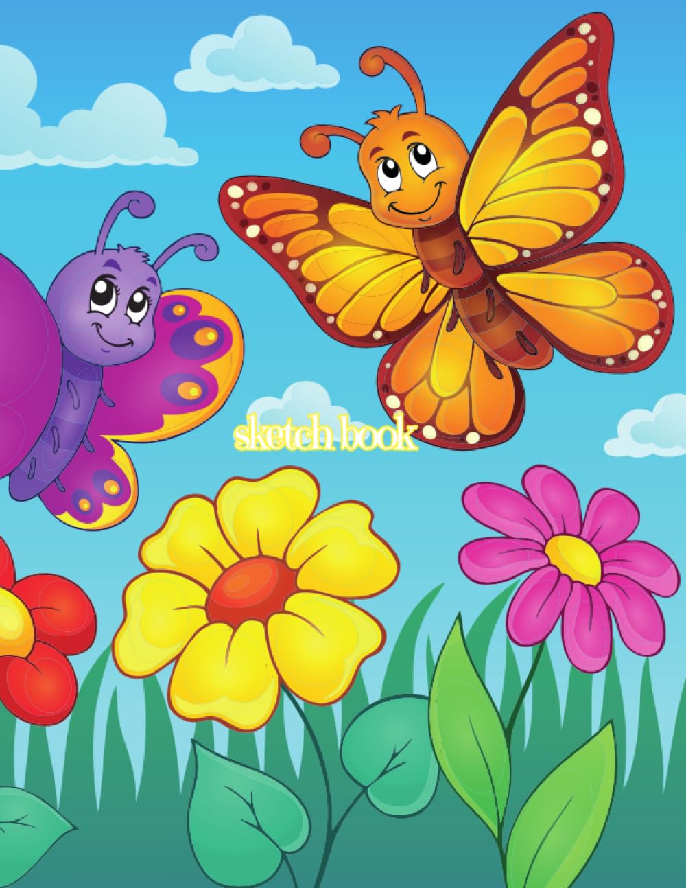 Sketch Book For Kids: A4 size drawing notebook 100 pages of blank white sheets and lined "one by one with a" beautiful cover | Large A4 drawing book for children
