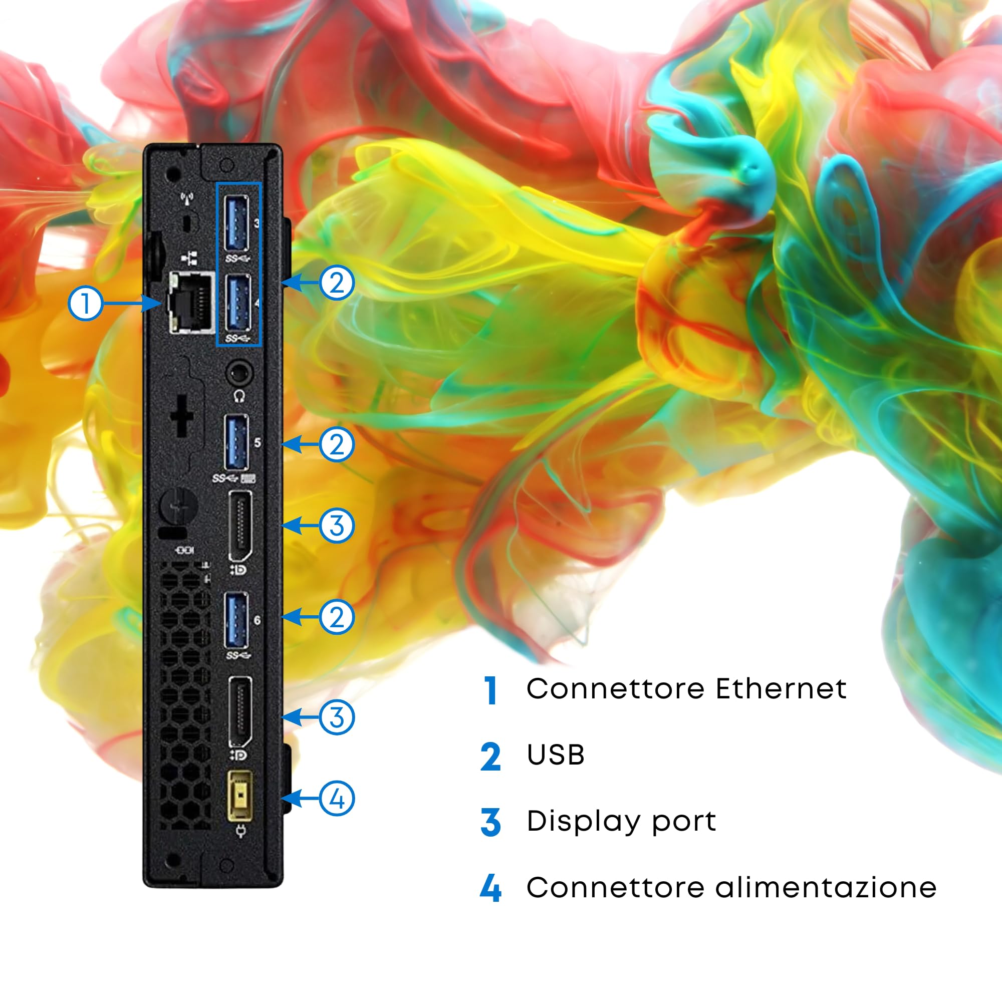 Lenovo ThinkCentre M900 - PC Mini Processore Intel i7-6700T 4 Core 2.8Ghz - Ram 8Gb SSD 256Gb - Computer Tiny Pronto all'uso con Win 11 (Ricondizionato)