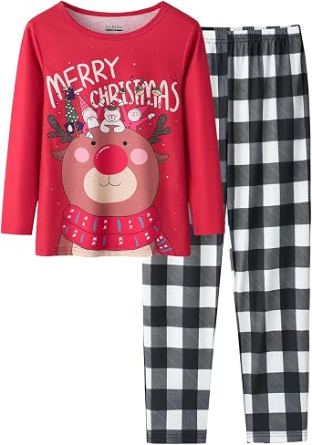 Tie Dye Mermaid Sloth Christmas Halloween Pajamas for Girls Long Sleeve and Pants Nighty PJS 2-piece Set Size 6-16
