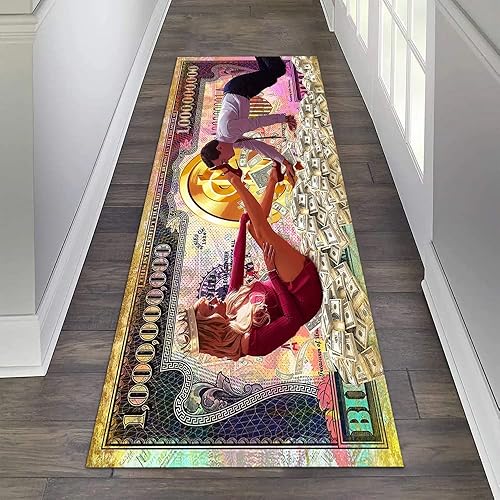 Miniatura 6 de Burning Money - Alfombra decorativa de billetes de 100 dólares, alfombra decorativa creativa para cuarto de servicio, alfombras decorativas para