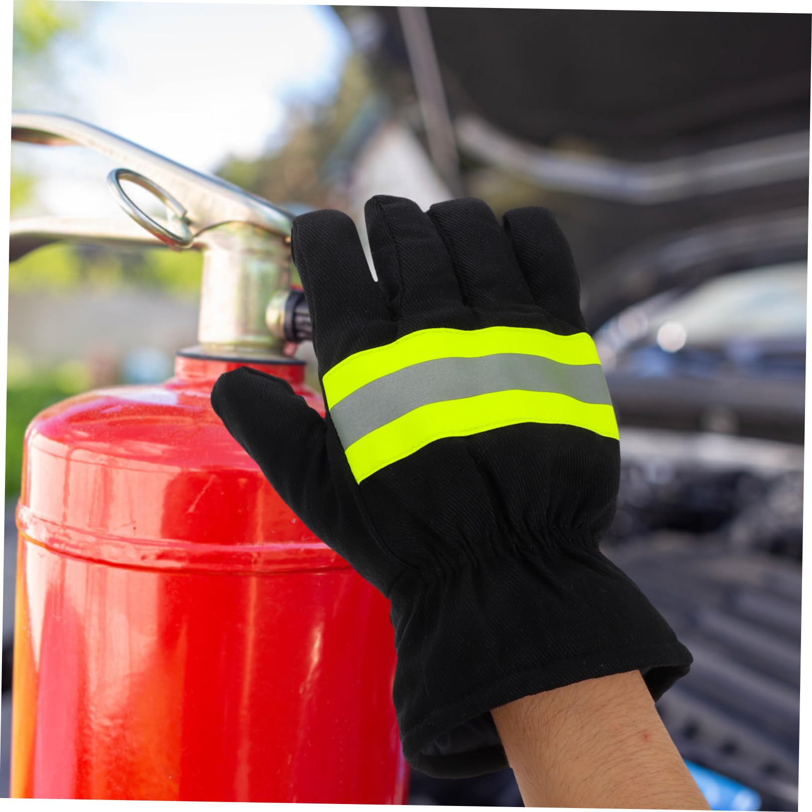 Gatuida 3paia Guanti Antincendio Professionali Guanti Di Sicurezza Isolati Con Striscia Riflettente Alta Resistenza Al Calore Per Lavori Di Emergenza e Antincendio