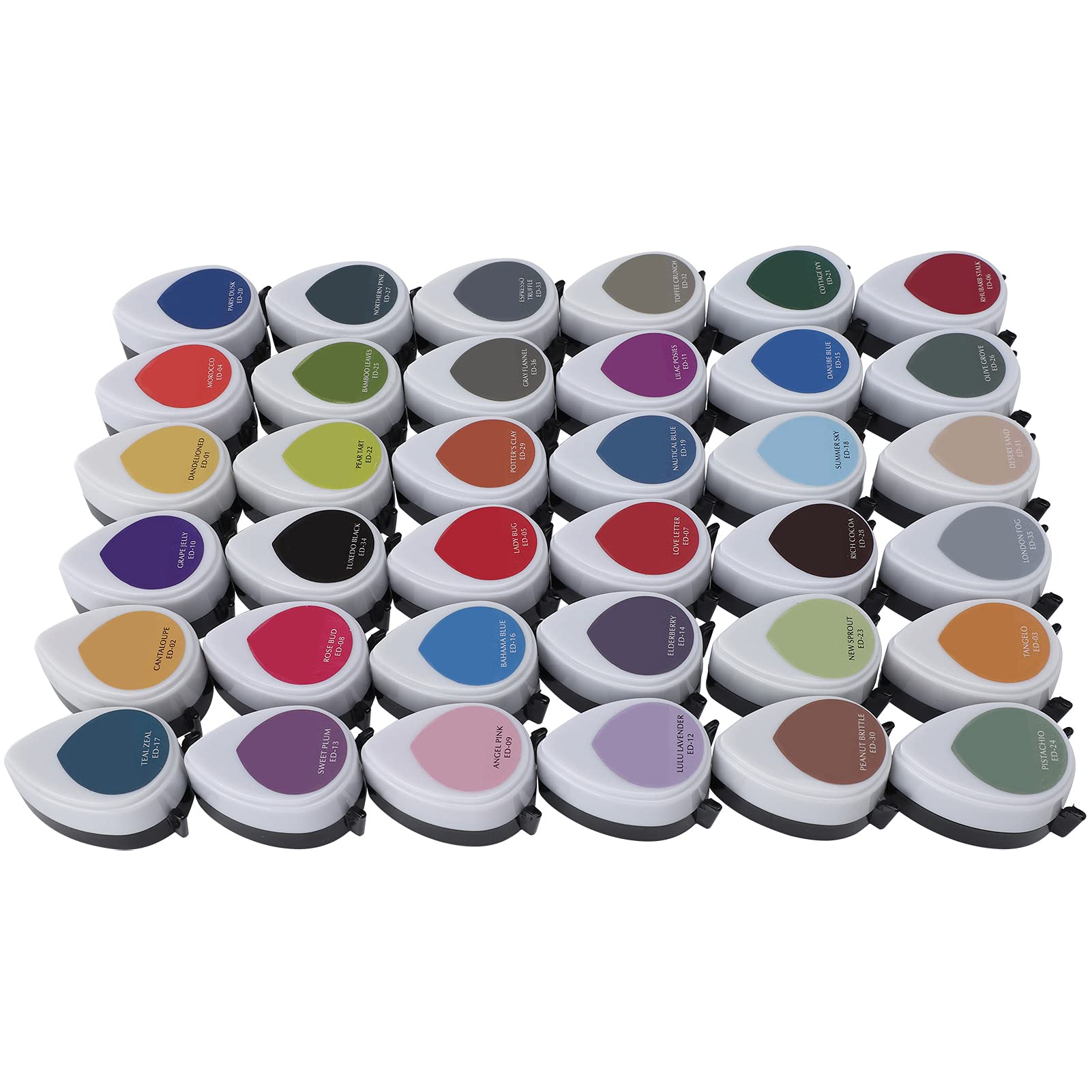 Set di 36 tamponi di inchiostro ad asciugatura rapida, colori vivaci, a forma di goccia, per timbri fai da te, inchiostro a base d'acqua, per lavori artistici, scrapbooking,