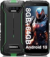 Vista 1 de DOOGEE S41T - Smartphone resistente desbloqueado 2024, batería de 6300 mAh, 8 GB+64 GB, teléfono resistente 4G Dual SIM, teléfono Android 13, cámara