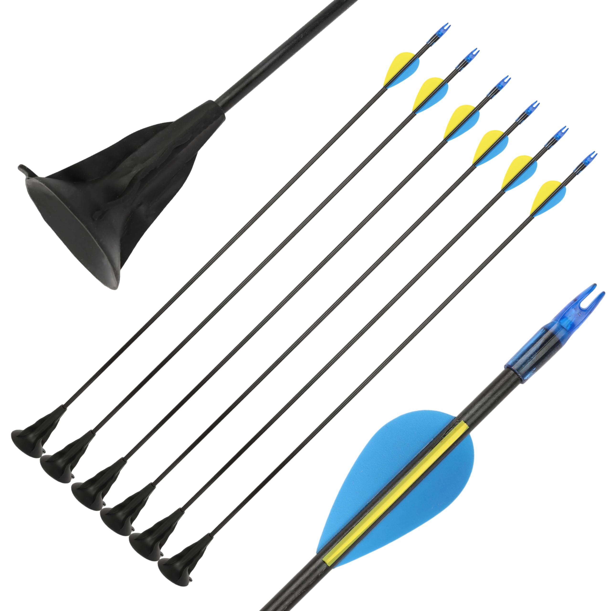 SHARROW Tir à l'arc Flèches à Ventouse 29" Flèches en Fibre de Verre Sûres Sucker Flèches pour Sébutant Tir à la Cible Entraînement