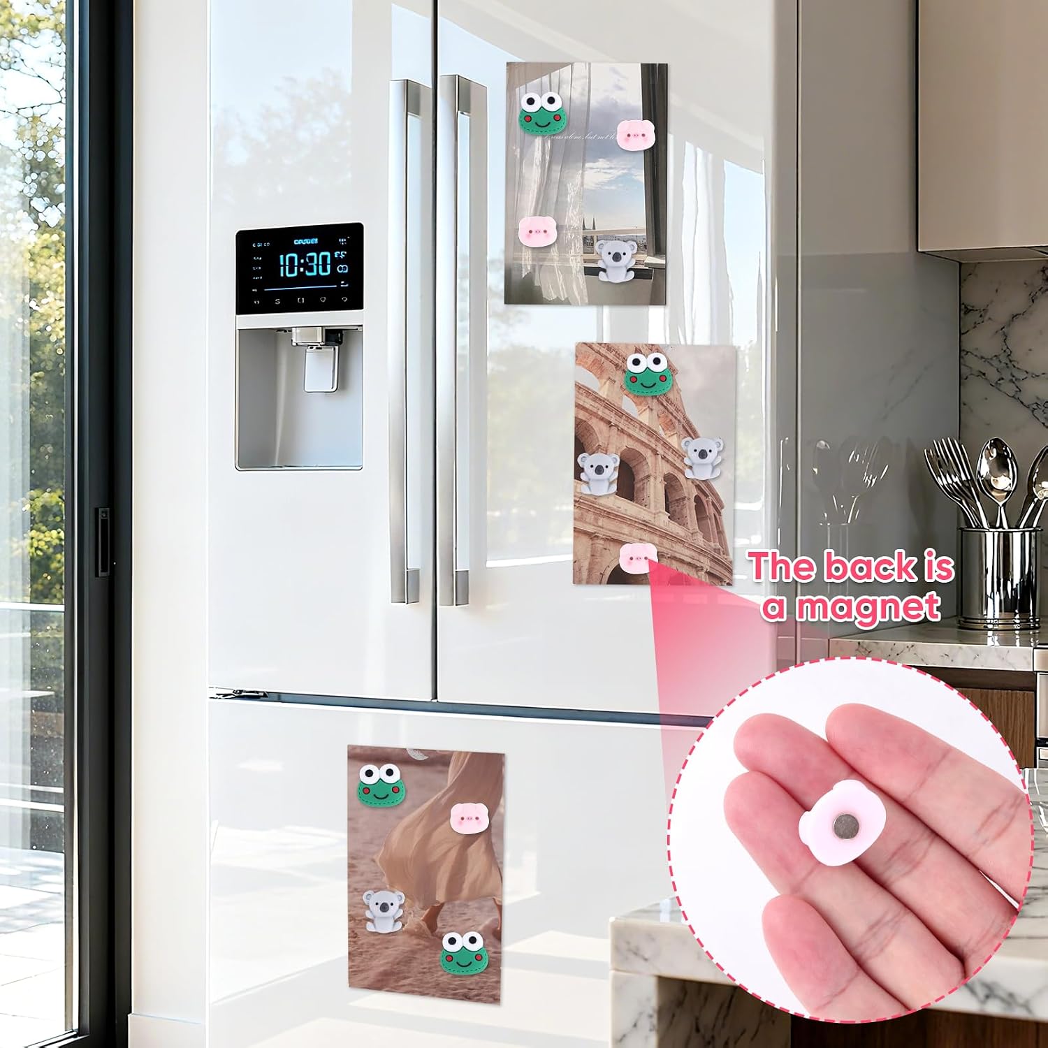 12 Pcs Cool Aesthetic Fridge Magnets Set, Funny Mini Animal Shaped Refrigerator Magnets for Whiteboard, Kitchen & Office Decor, Colorful Magnetic Accessories(Frog Koala Pig) image 2