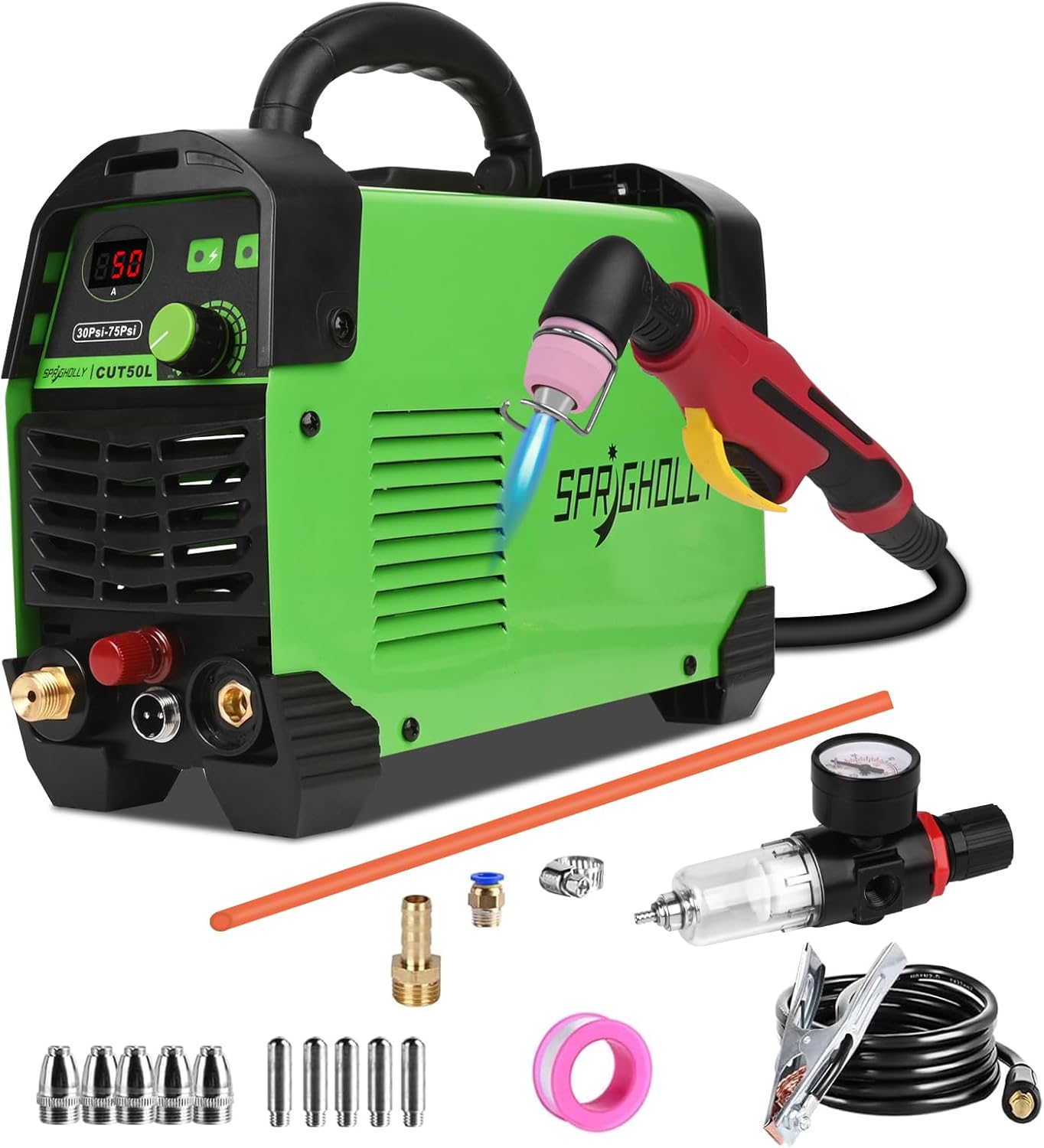 Plasma Cutter 50Amp 240V HF Non-Touch Pilot Arc Plasma Cutting Machine,16mm Max Cut New Upgrade CUT50L