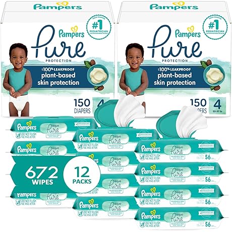 Pampers Aqua Pure Sensitive and Breathable Diapers with Wetness Indicator