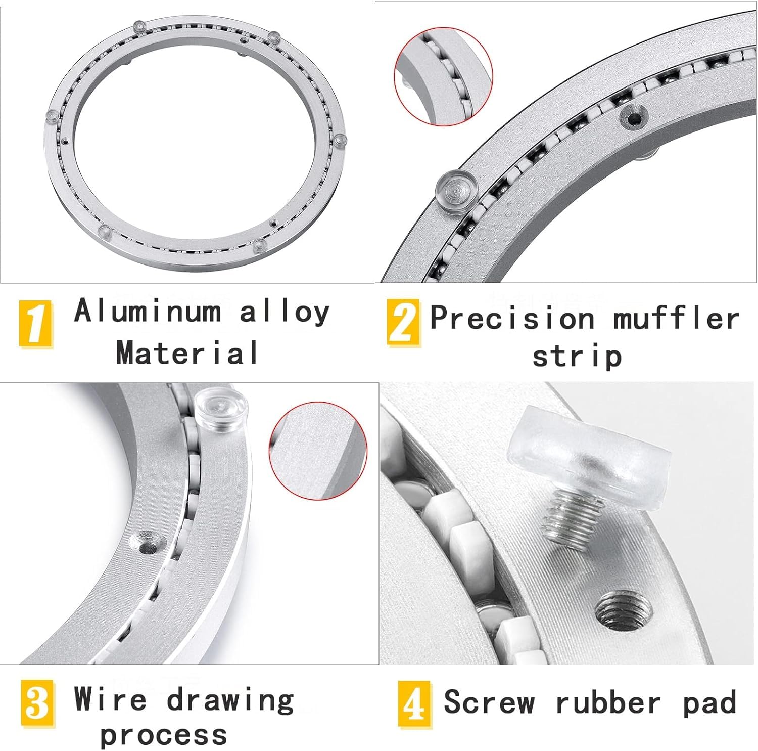 Placa giratoria de metal resistente con rodamiento de bolas para soporte de mesa, 8, 16, 24 y 32 pulgadas
