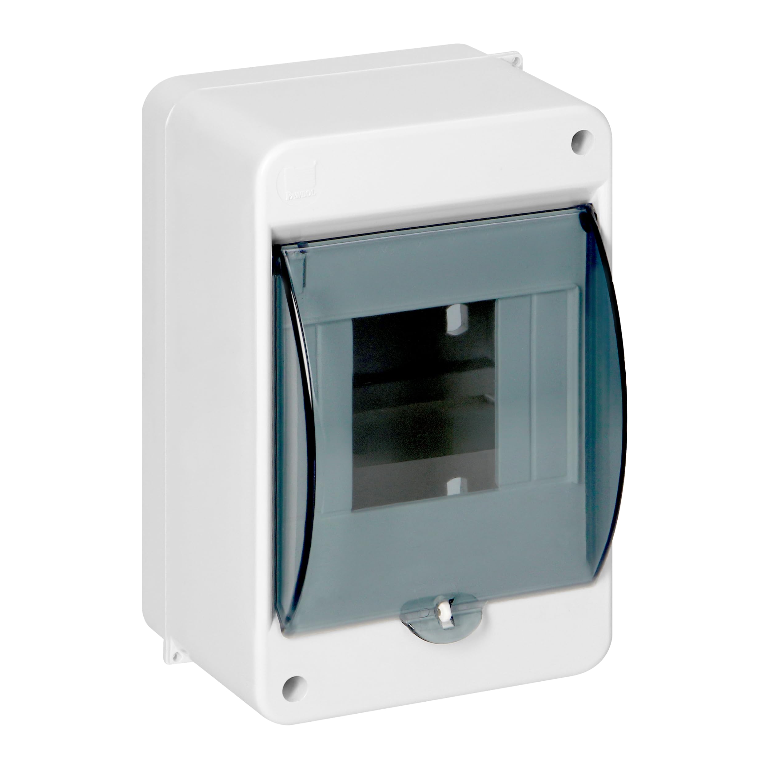 Caja Distribucion Electrica Modular Carcasa Plástica IP40 Caja Estanca Exterior Electrica con Tapa Ahumada - Cuadro Electrico Superficie con N+PE 1 Fila (4 módulos)