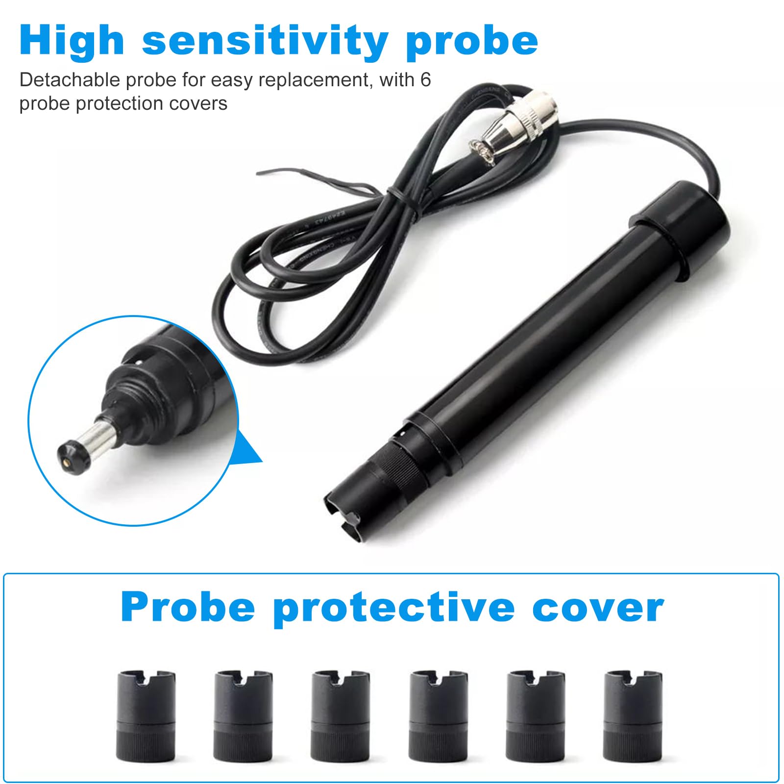 BuyWeek Misuratore di Ossigeno Disciolto, 0,0 – 30,0 MG/L Analizzatore di Ossigeno Disciolto Digitale Smart Bluetooth Rilevatore di Ossigeno Disciolto per Acquacoltura