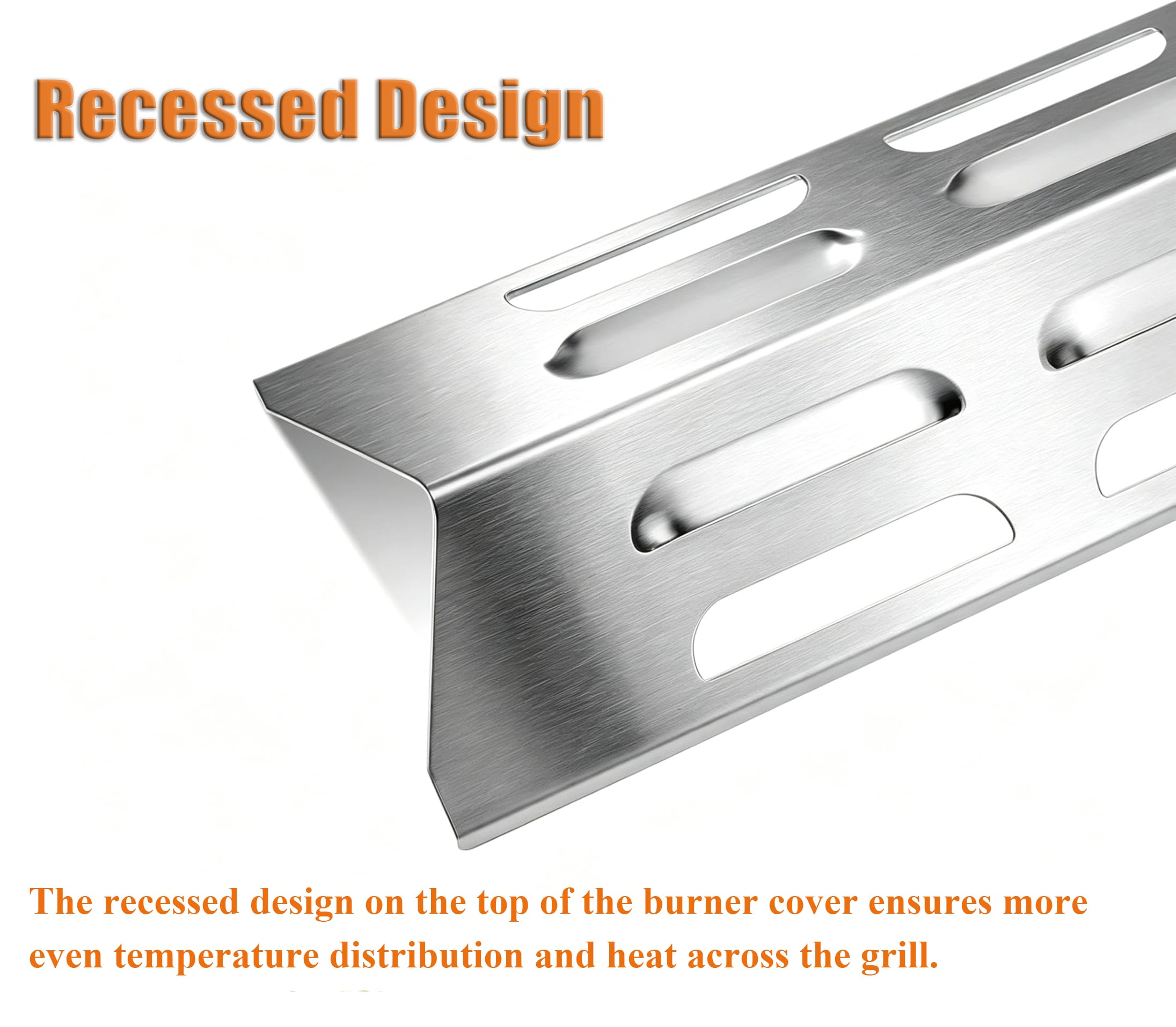 GFTIME 41 cm x 10 cm płyta grzejna do Kenmore, Master Forge, idealny płomień, dyfuzor ciepła ze stali nierdzewnej grill gazowy część zamienna do Outback, większości modeli grilla, 4 sztuki