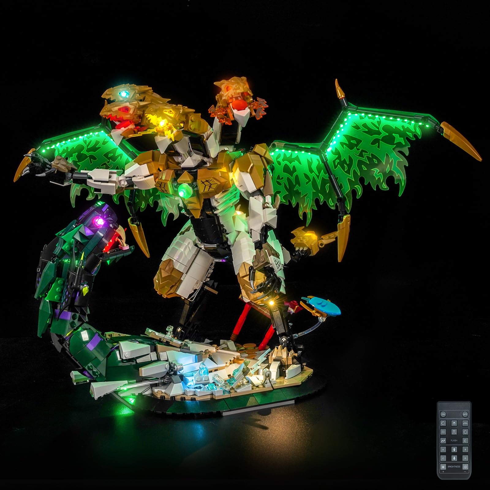 Remote Control LED Light Set compatible with Lego 71872 Ultra Dragon Battle