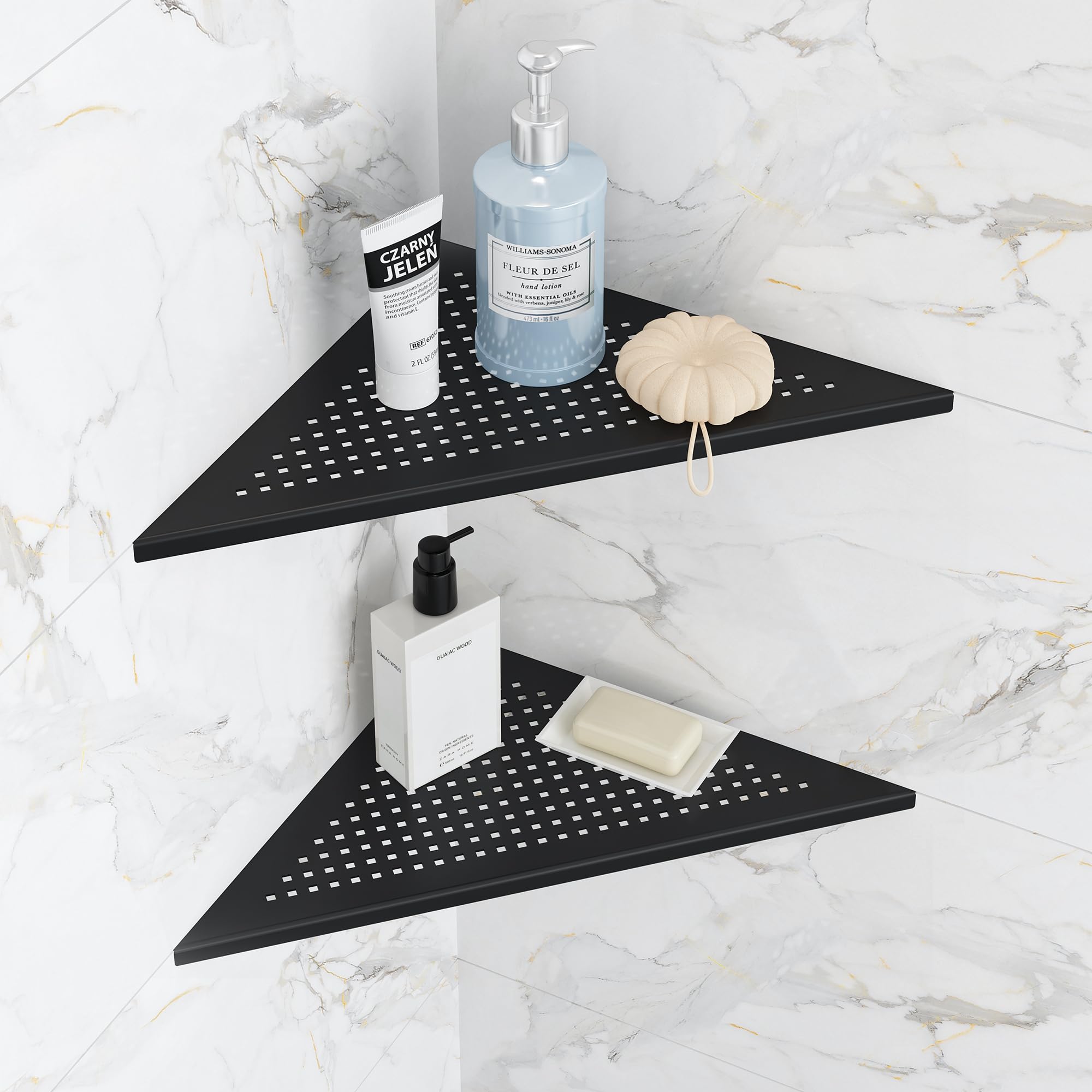 Amazon.com: Qeke 2 Pack Bathroom Corner Shelf, Recessed 12" Corner ...
