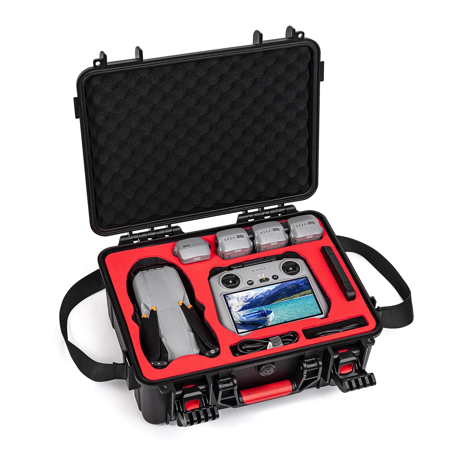 Gaekol Air 3S Hard Case Waterproof Carrying Case, Shockproof Cases for DJI Air 3 / 3S Fly More Combo with DJI RC 2/RC-N2 Controller Drone Accessories
