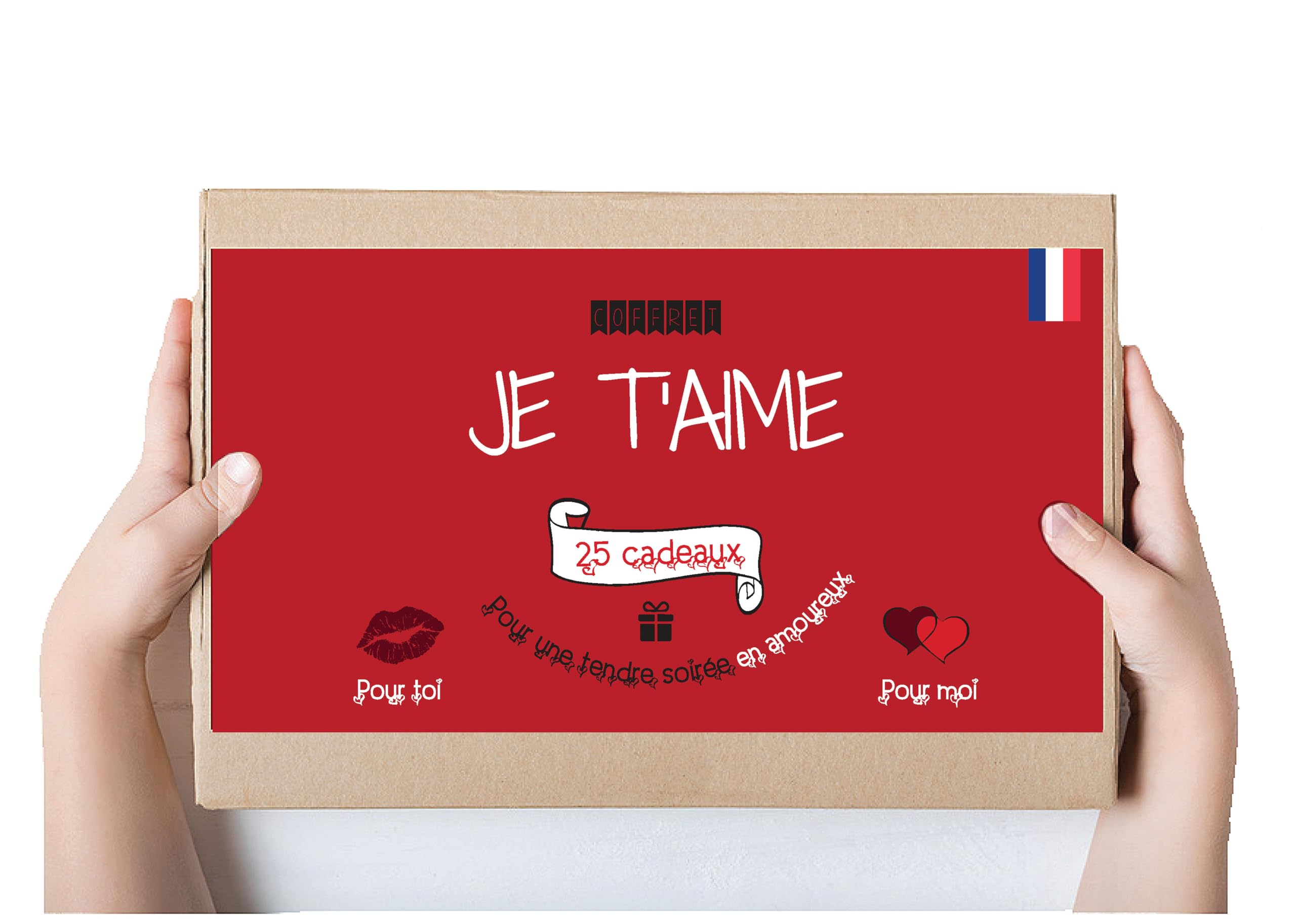Coffret "Je t'aime " | 25 Petites Surprises pour Couple | Défis Romantiques, Bons d'Amour, Serments | Idée Cadeau Amoureux Originale
