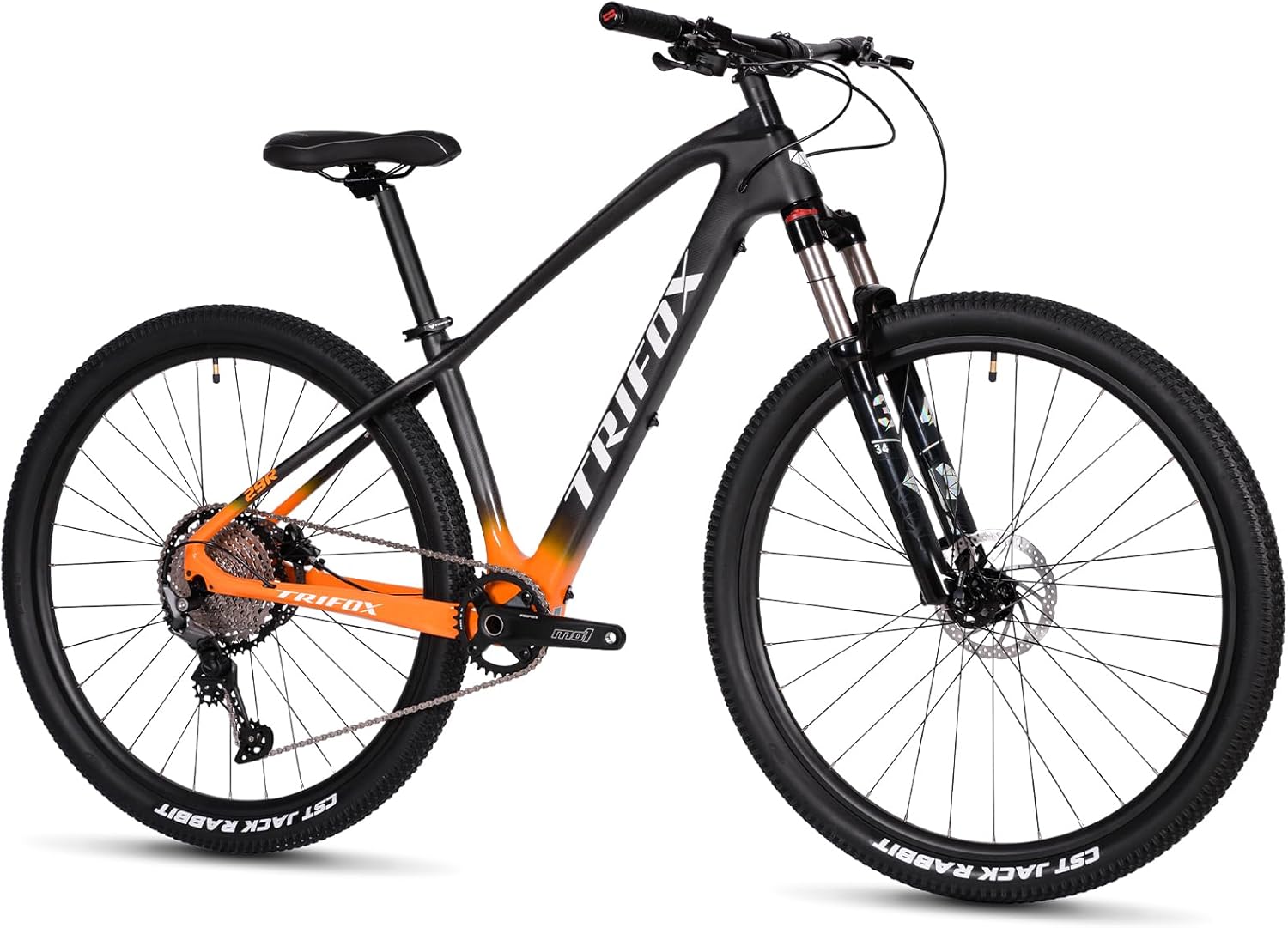 TRIFOX Carbon Fiber Mountain Bike with Shimano M6100 Deore Groupset 12-Speed,Carbon Fiber Frame,Hydraulic Fork 130mm Travel,29er Mountain Bike for Adult 17/19 inch
