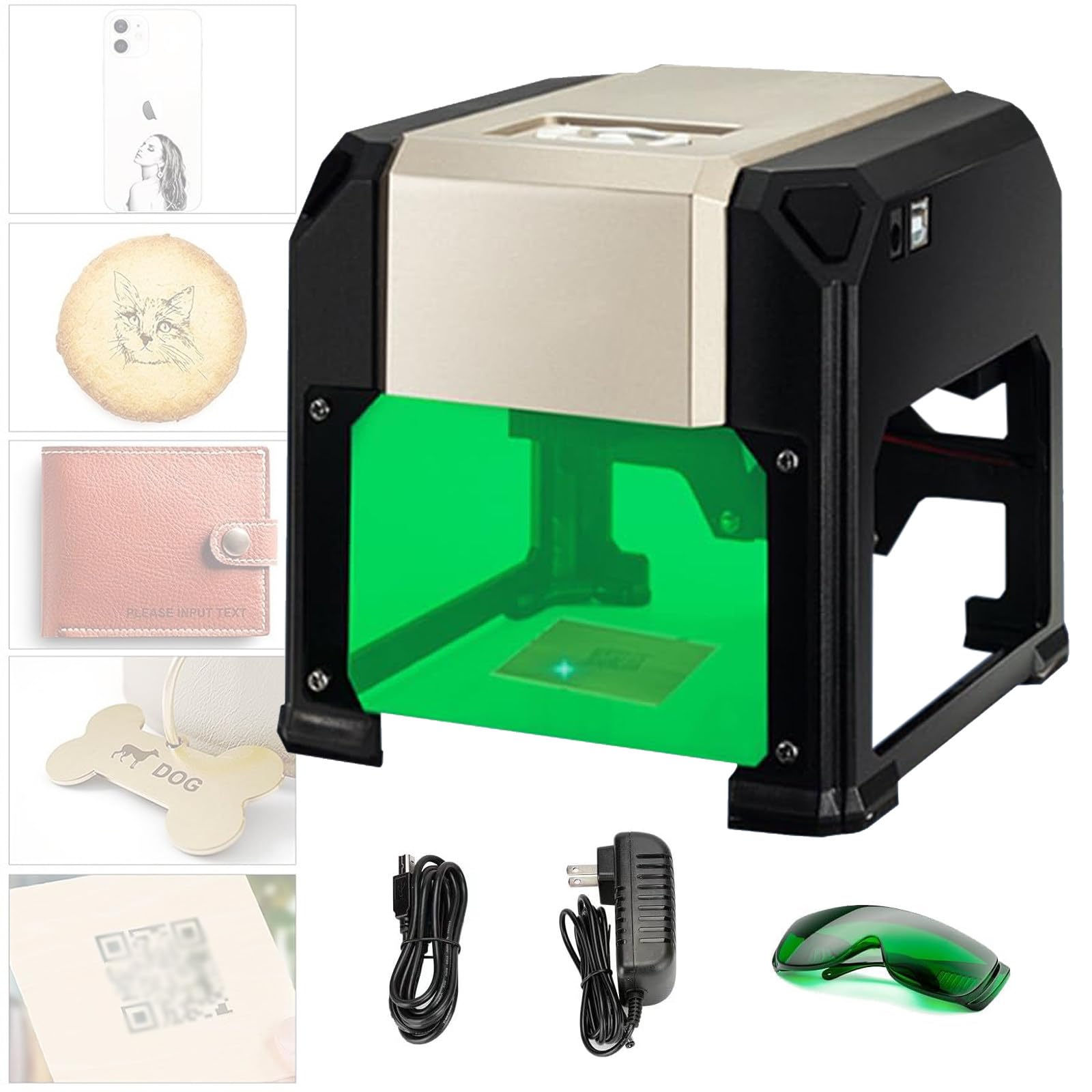 Mini incisore laser 2 in 1 con controllo APP e filtro antifumo per incisione su legno e tessuto
