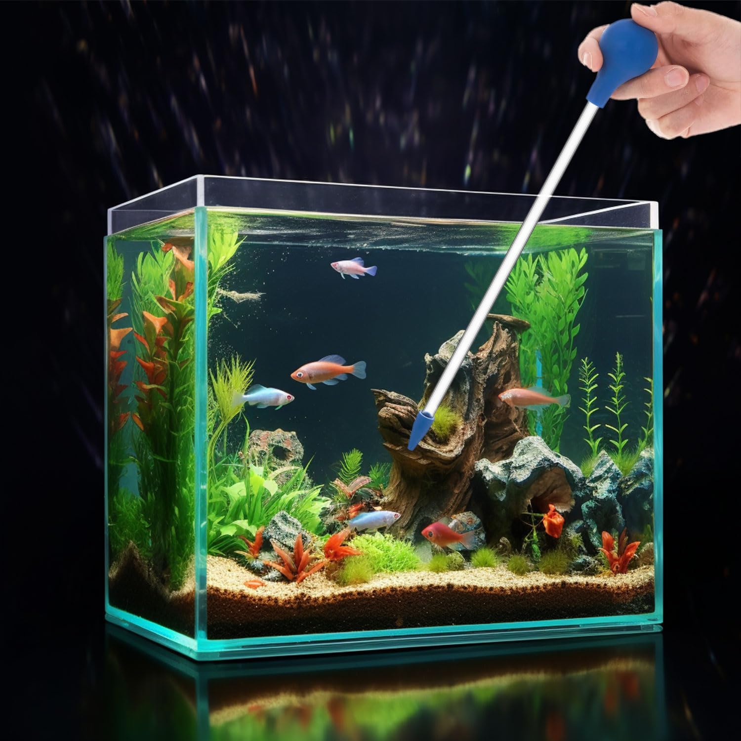 JOYOLA Koral Feeder, 2 sztuki akwarium zmieniacz wody, pipeta, 30 cm, długa pipeta akrylowa, ryba morska, rurka do karmienia ryb, koralowców, większości organizmów akwariowych