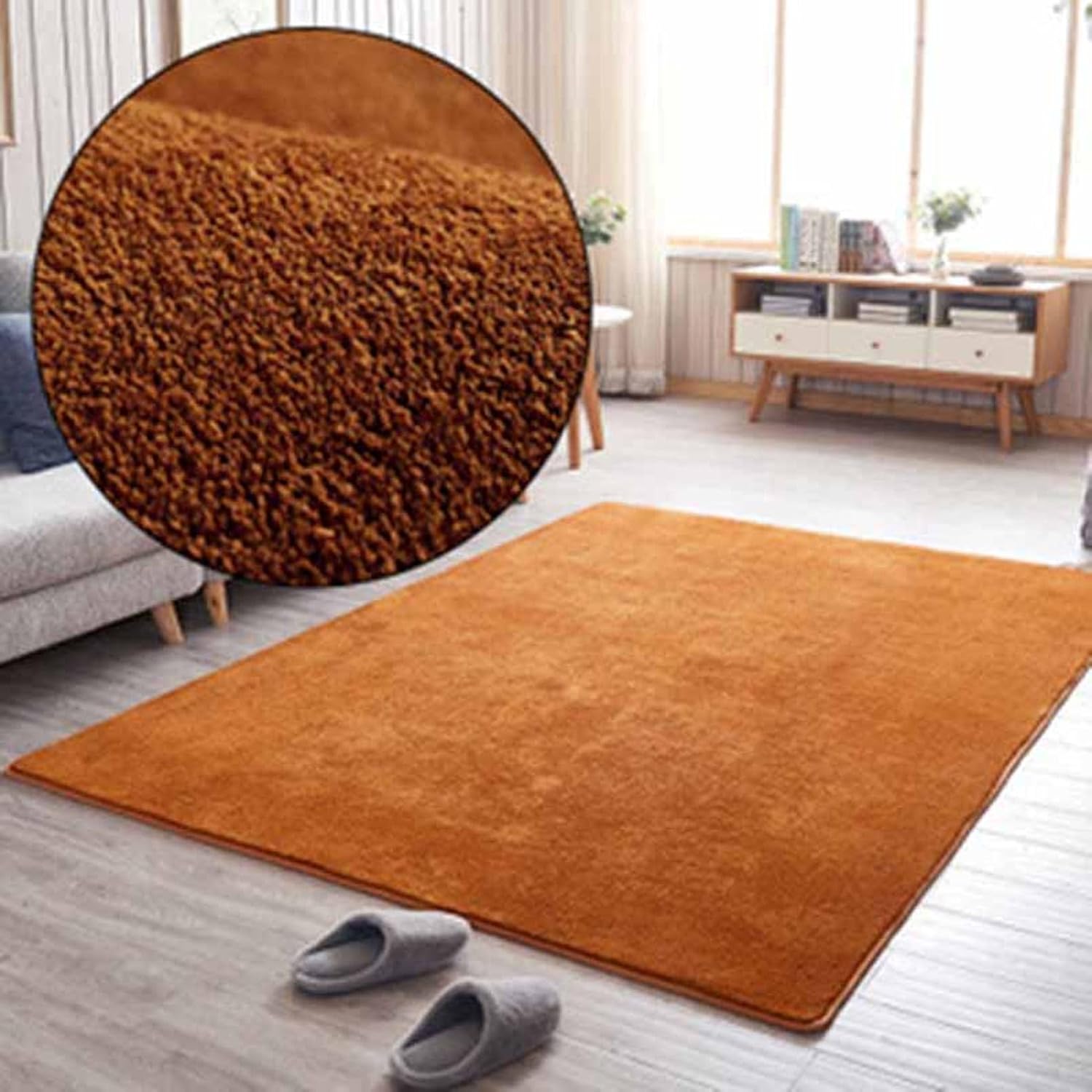 [MJNWY] カーペット ラグ らぐまっと 模様替え フランネルラグ アイボリー スベリ止め付き 長方形 洗える 1.5畳 床暖