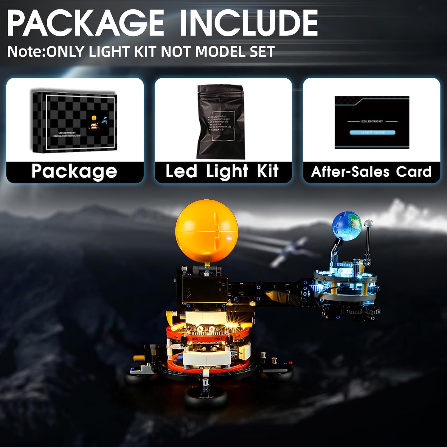 LED Light for Lego 42179 Technic Planet Earth and Moon in Orbit, Light Kit Compatible with Lego 42179 Building Blocks Model, Not Included The Model Set