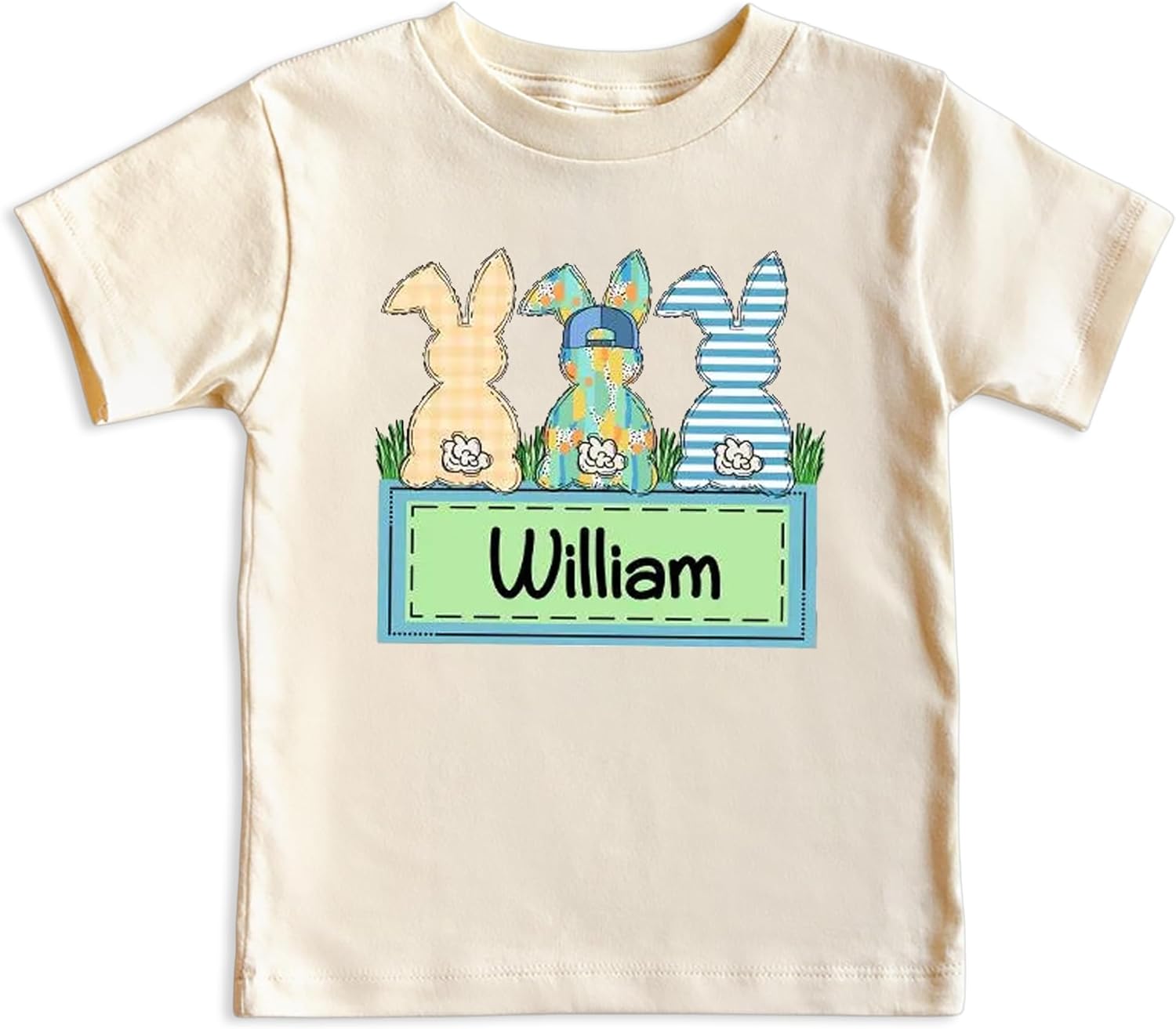 Personalized Easter Shirt for Kids, Custom Name Bunny Bodysuit for Babies & Toddler, Easter Gifts Boys and Girls