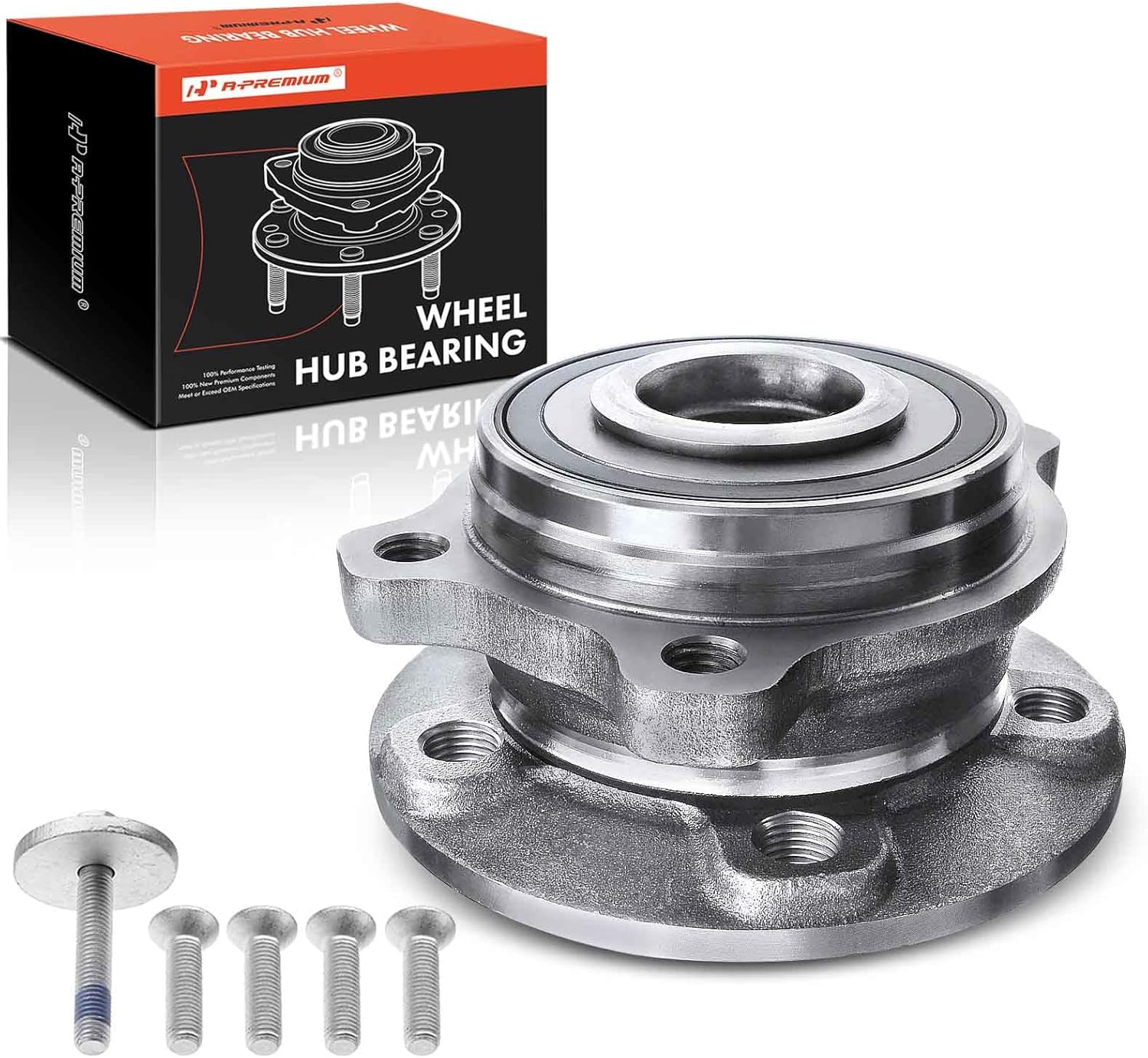 A-Premium Front or Rear Wheel Bearing and Hub Assembly Compatible with Volvo XC60 18-23, XC90 16-23, S60 19-23, S90 17-23, V60 19-23, V90 18-21, V90 Cross Country 17-23