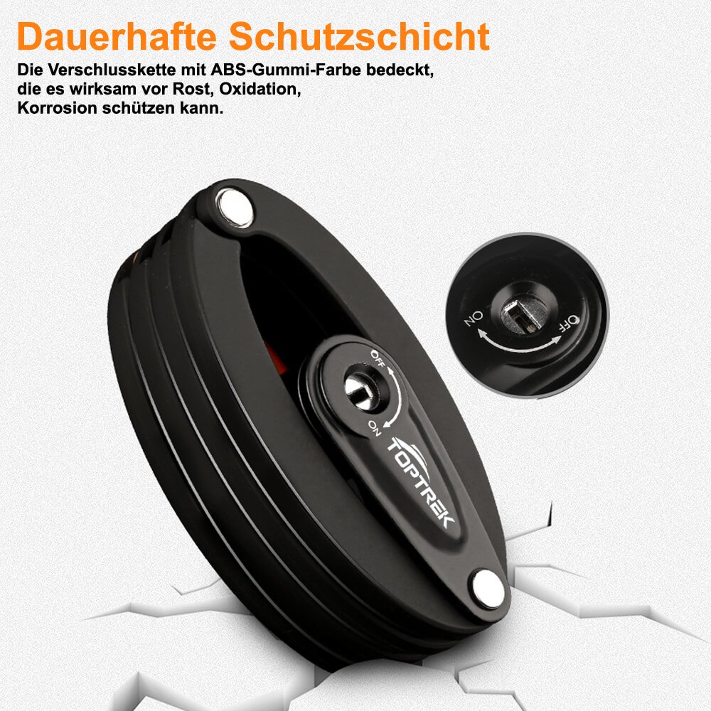 toptrek Faltschloss mit Halterung Fahrradschloss Schlüssel Lang 85cm 8 Gelenken Fahrradschloß Sicherheitsstufe Level 10 Fahrrad Faltschloß für Mountainbike/Rennrad/BMX/MTB (Schwarz) Sport & Freizeit