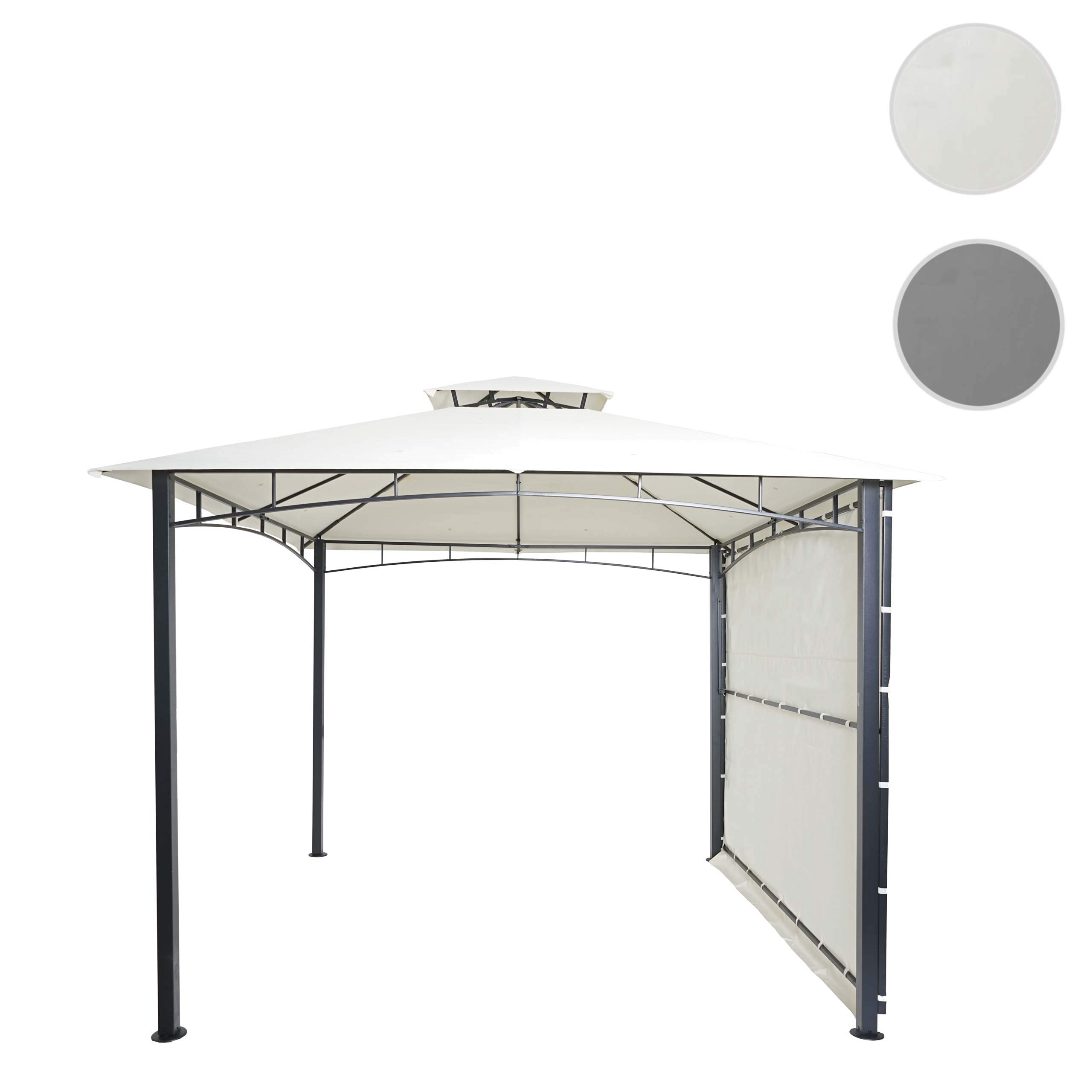 Mendler Pergola HWC-F94 Stahl bewegliche Seitenwand 2,5x2,5m - Creme-beige | Garten, Pavillon