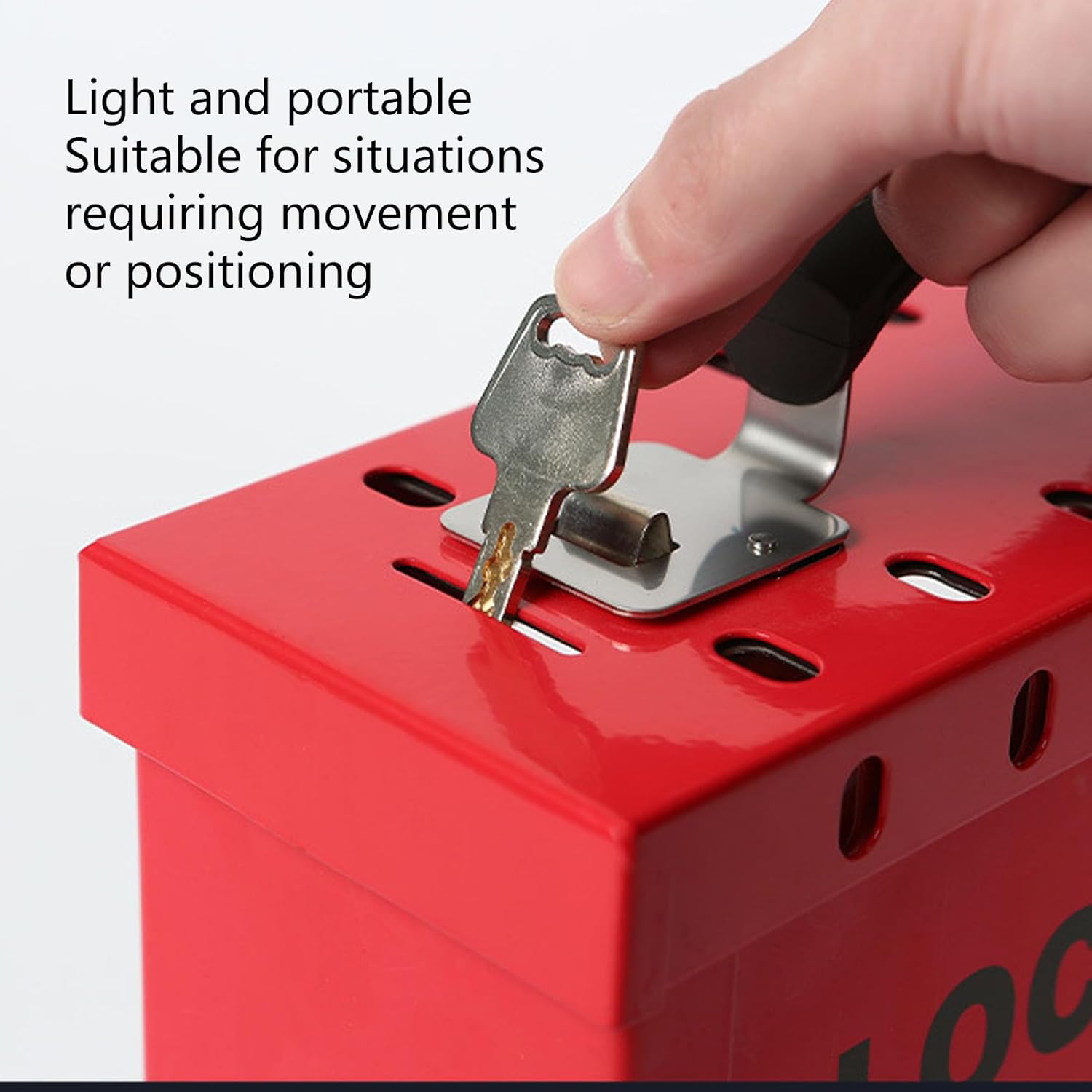 Lockout Tagout Group Lock Box Group Lock Box Red Padlock Box Group Safety Lockout Box Portable Transparent Window Safety Lockout Tagout Box for Office Shopping Mall Home