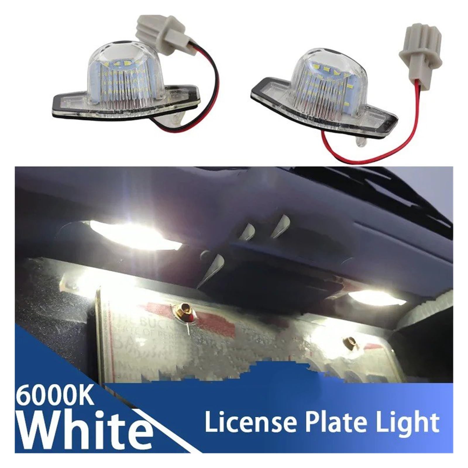 Iluminación De Matrícula Para Crv Fit Para Odyssey Jazz Para Hrv Frv CR-V Stream 12V Lámpara Con Números Xenón Blanco 6000k 2 Uds Lámparas Luz LED Matrícula